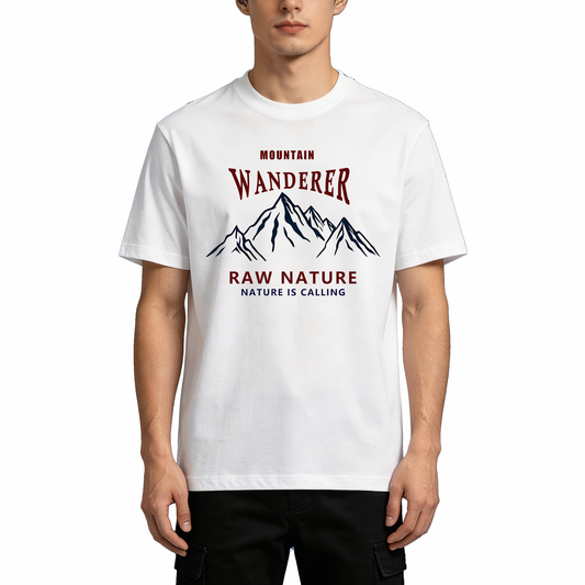 Mountain Print Cotton Hiking T-Shirts