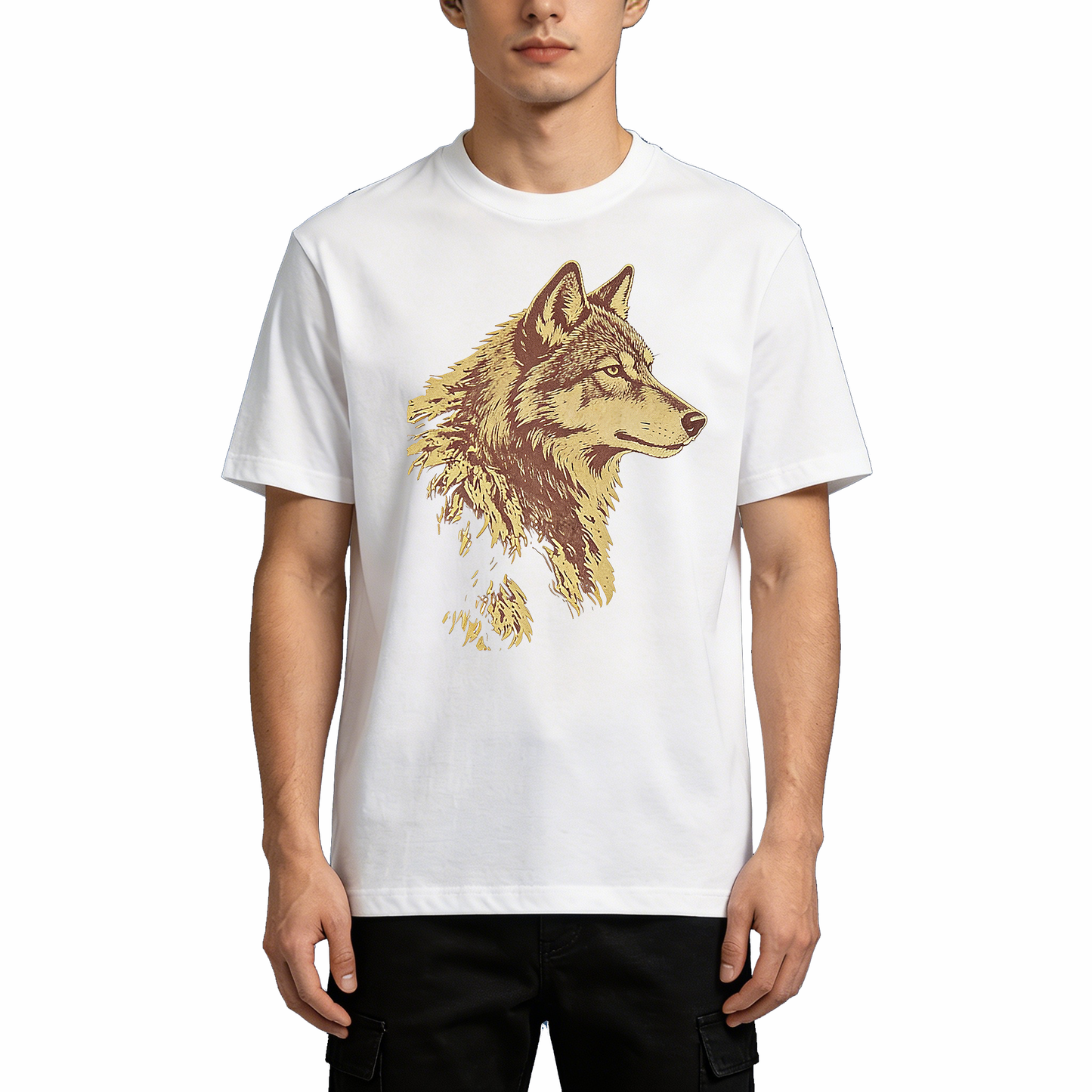 Bold Wolf Head Graphic T-Shirts