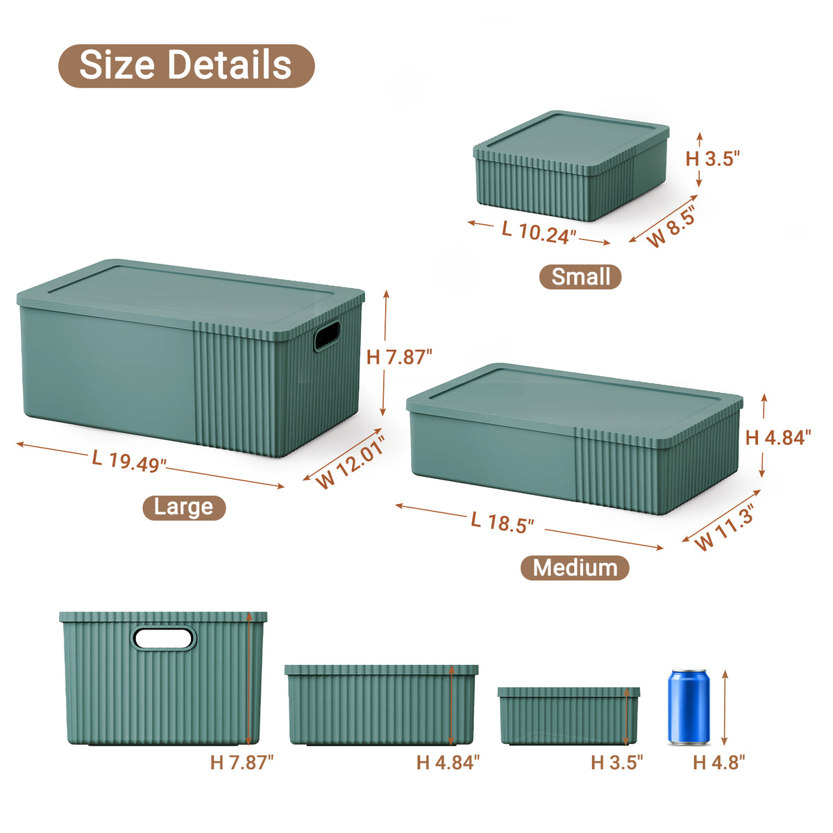 T2 Decorative Storage Bins with Lids Set of 6