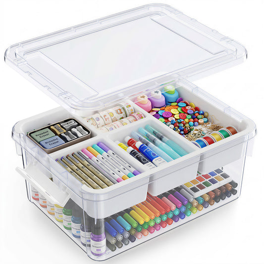 T1 20Qt/40Qt Stackable Storage Box with Lid Tray Craft Box Organizer
