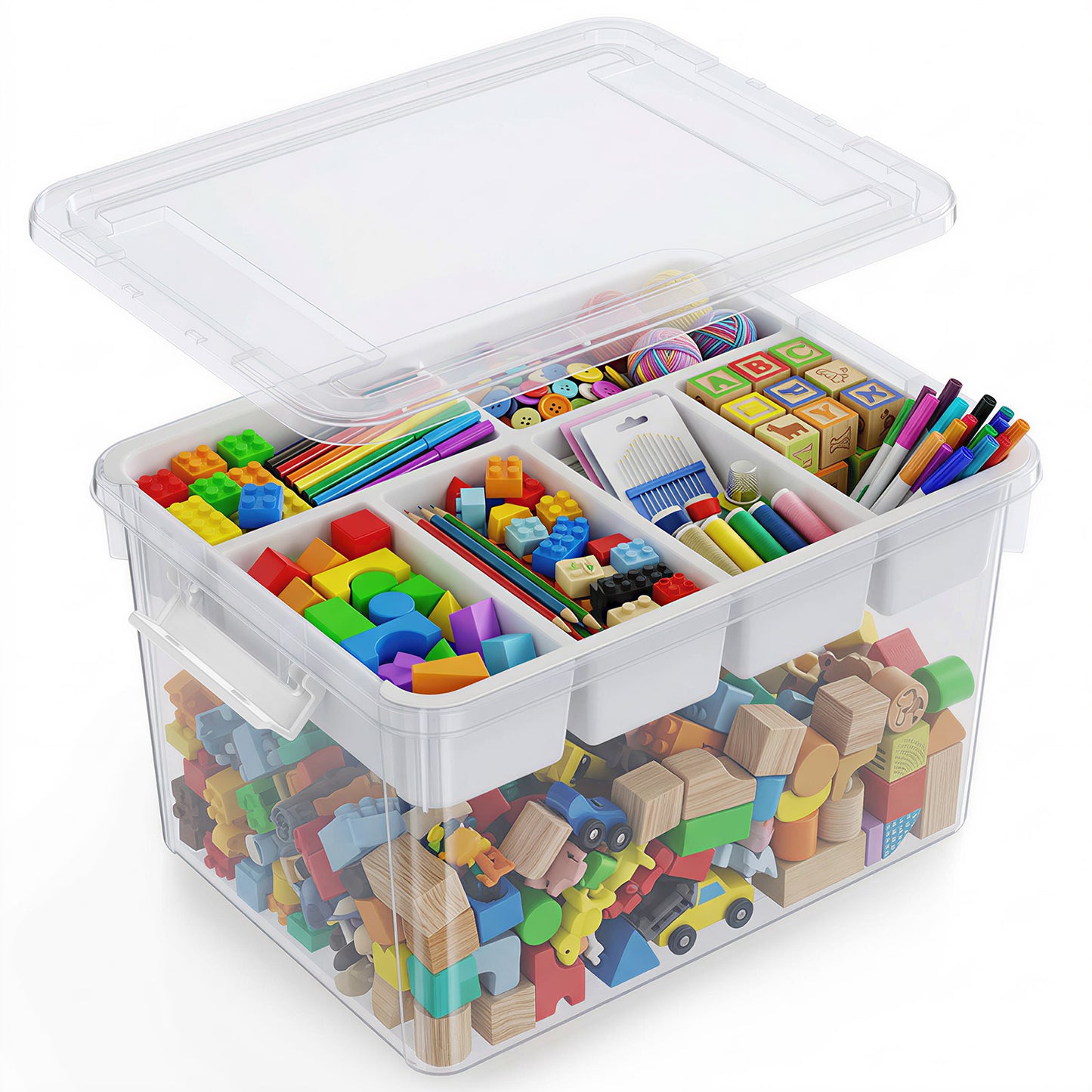T1 20Qt/40Qt Stackable Storage Box with Lid Tray Craft Box Organizer