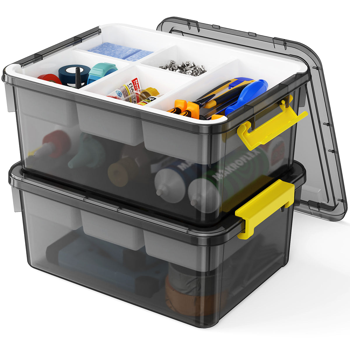T1 20Qt/40Qt Stackable Storage Box with Lid Tray Craft Box Organizer