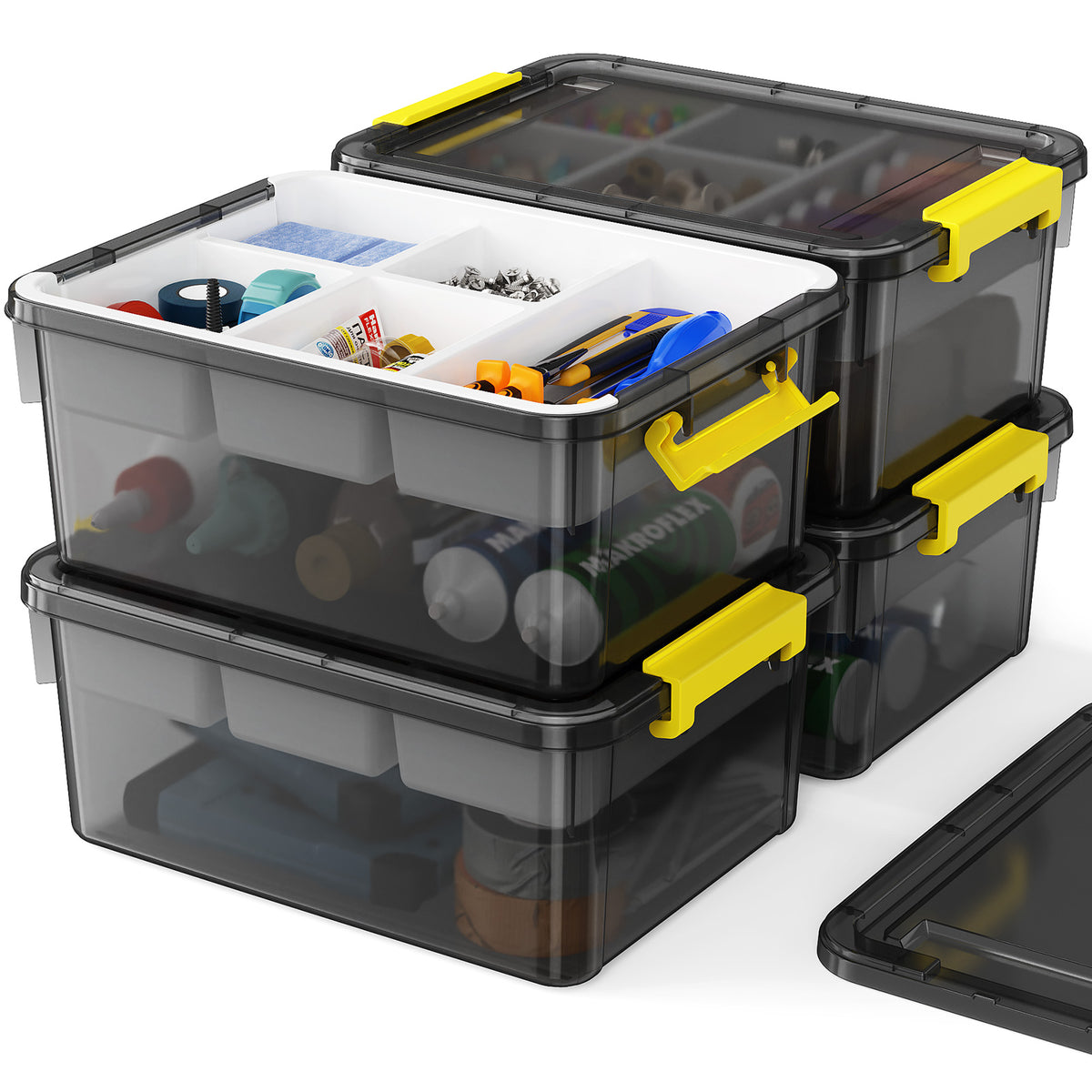 T1 20Qt/40Qt Stackable Storage Box with Lid Tray Craft Box Organizer