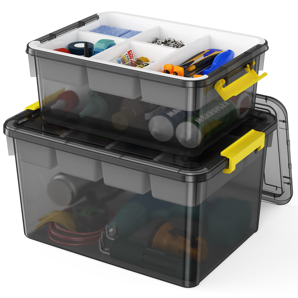 T1 20Qt/40Qt Stackable Storage Box with Lid Tray Craft Box Organizer