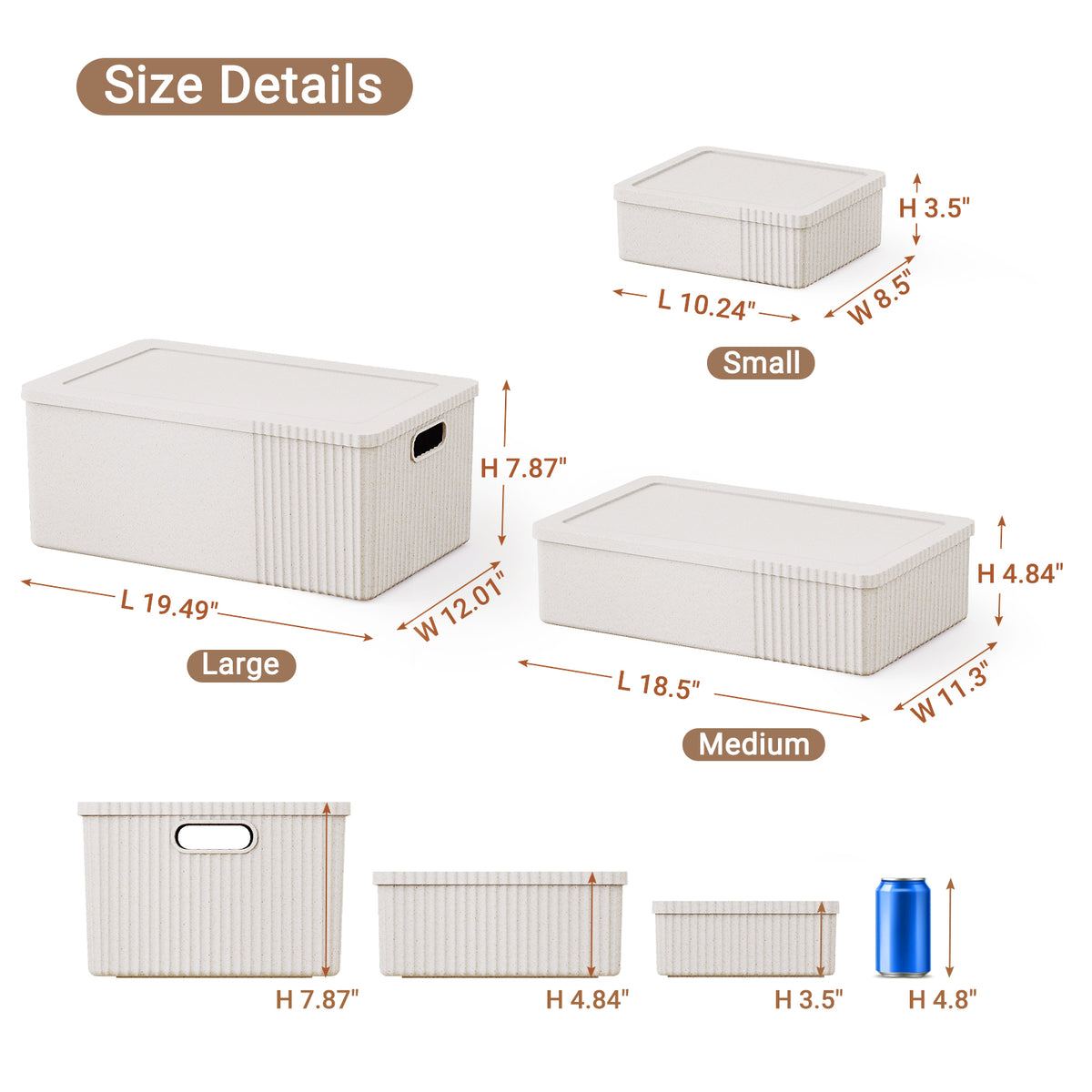 T2 Decorative Storage Bins with Lids Set of 6
