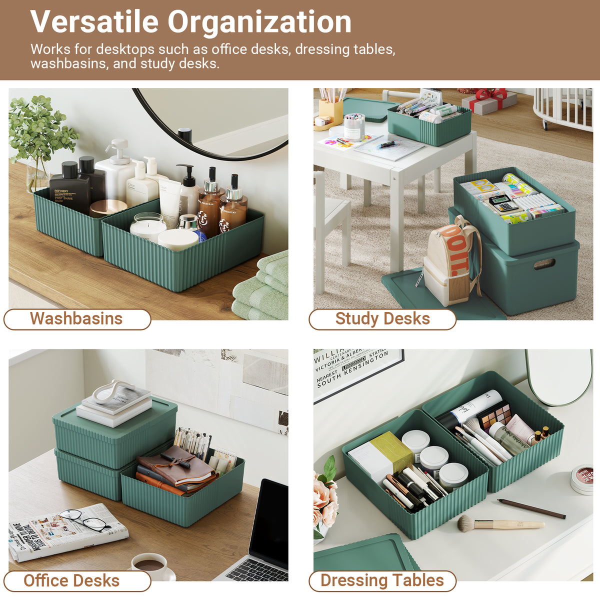 T2 Decorative Storage Bins with Lids Set of 6