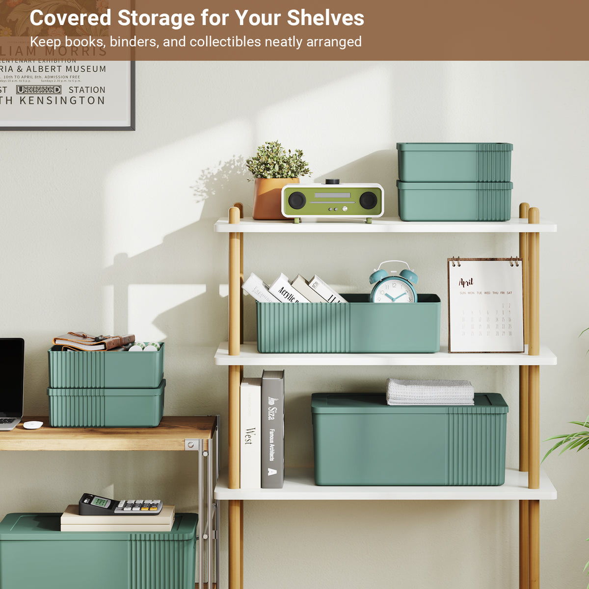 T2 Decorative Storage Bins with Lids Set of 6