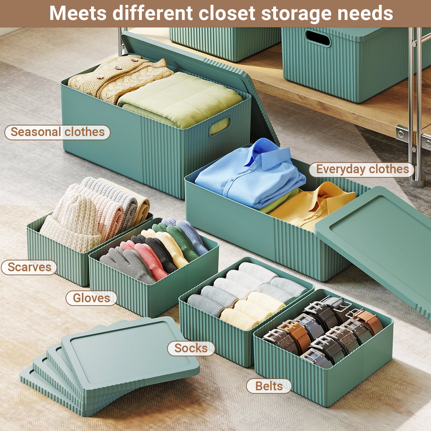 T2 Decorative Storage Bins with Lids Set of 6