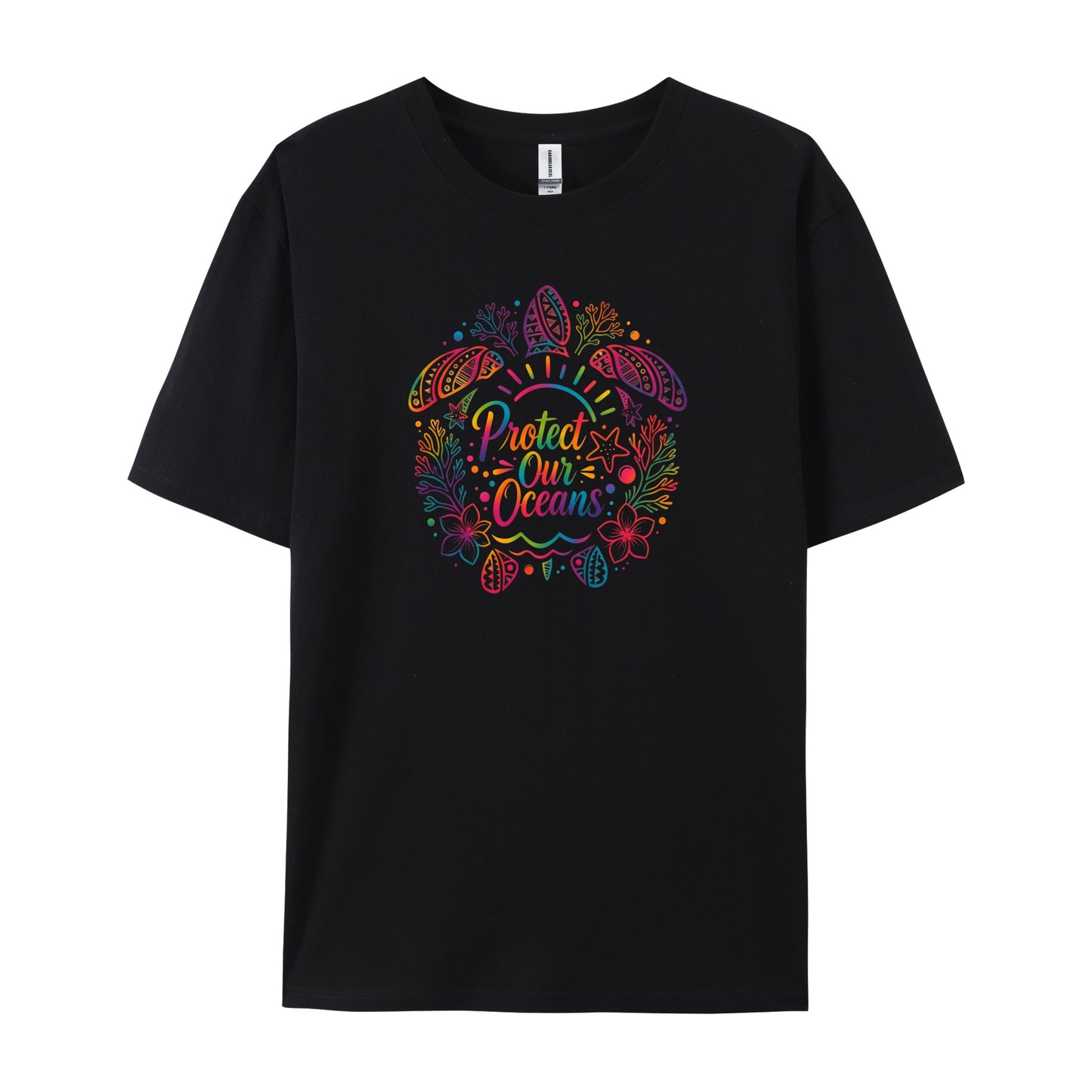 Rainbow Tribal Sea Turtle Protect T-Shirts