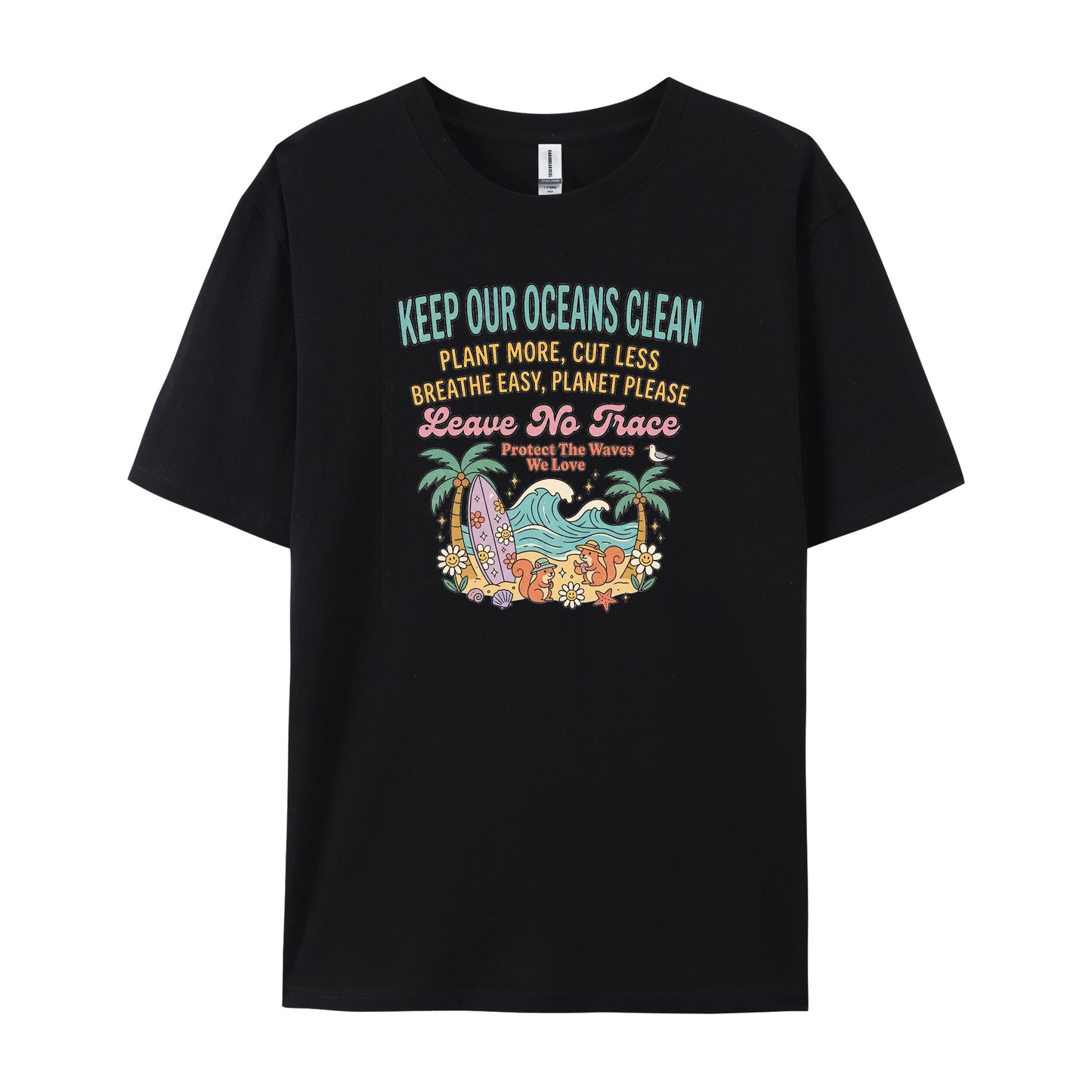 Oceans Retro Beach Surf Cotton T-Shirts