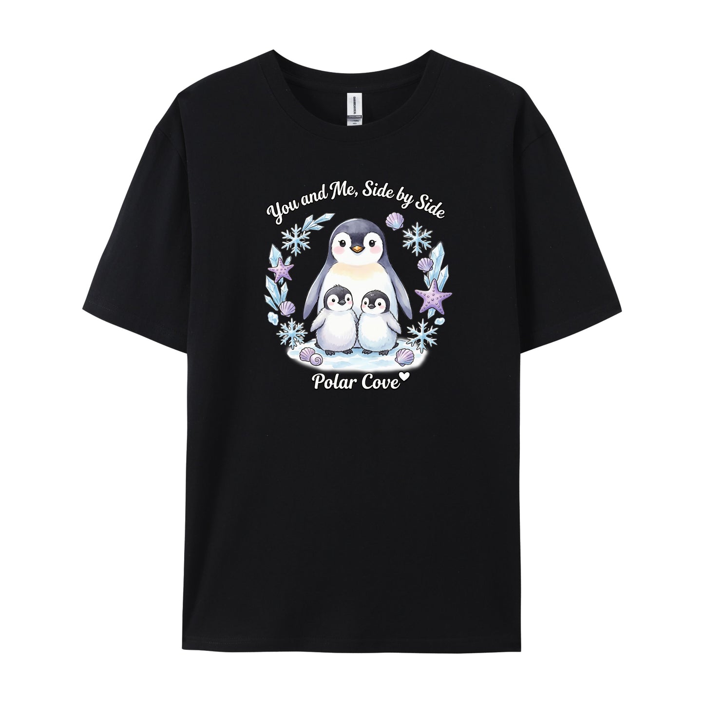 Cute Penguin Family Ice Crystal Wreath T-Shirts
