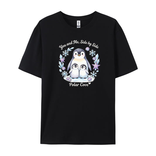 Cute Penguin Family Ice Crystal Wreath T-Shirts