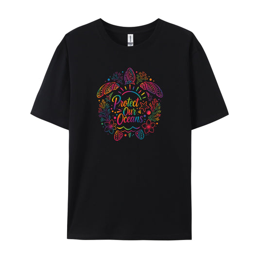 Rainbow Tribal Sea Turtle Protect T-Shirts