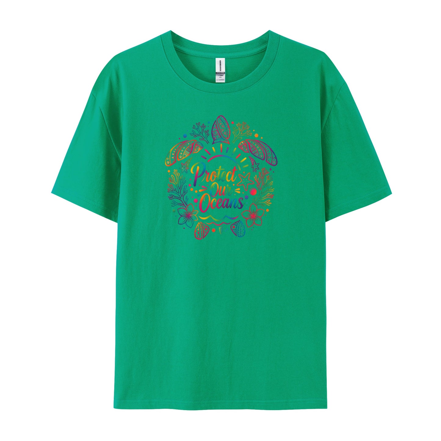 Rainbow Tribal Sea Turtle Protect T-Shirts
