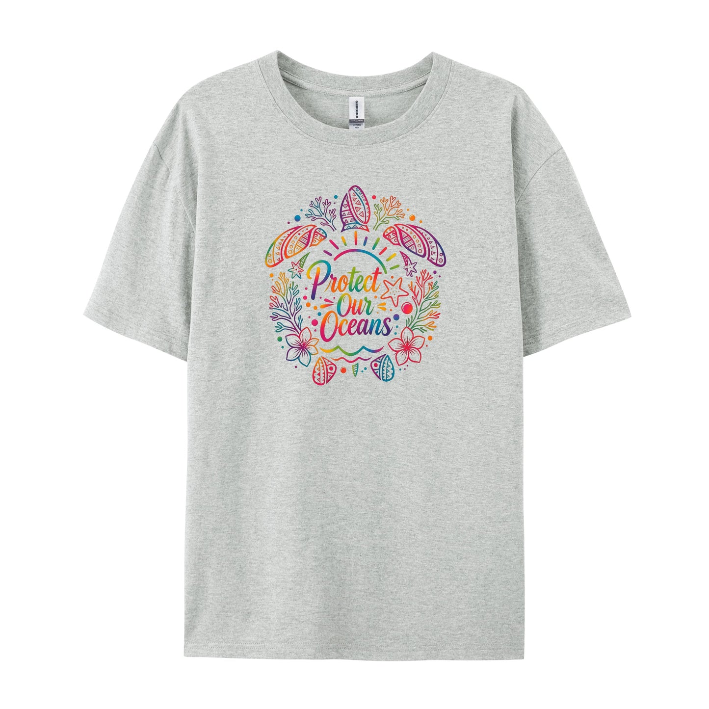 Rainbow Tribal Sea Turtle Protect T-Shirts