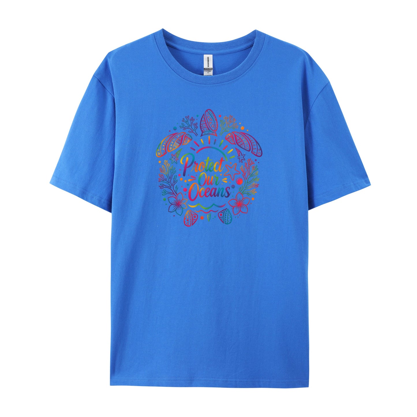Rainbow Tribal Sea Turtle Protect T-Shirts