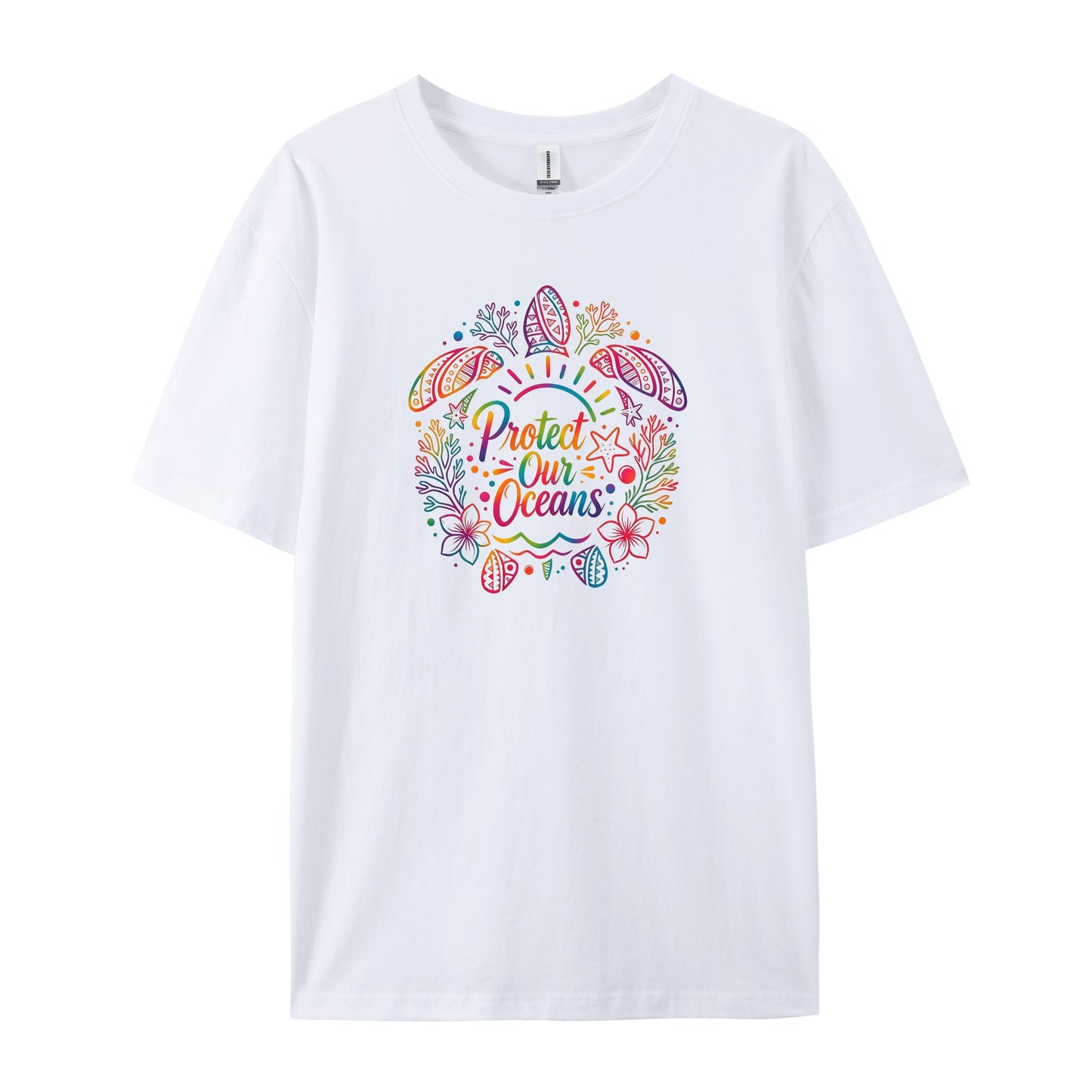 Rainbow Tribal Sea Turtle Protect T-Shirts