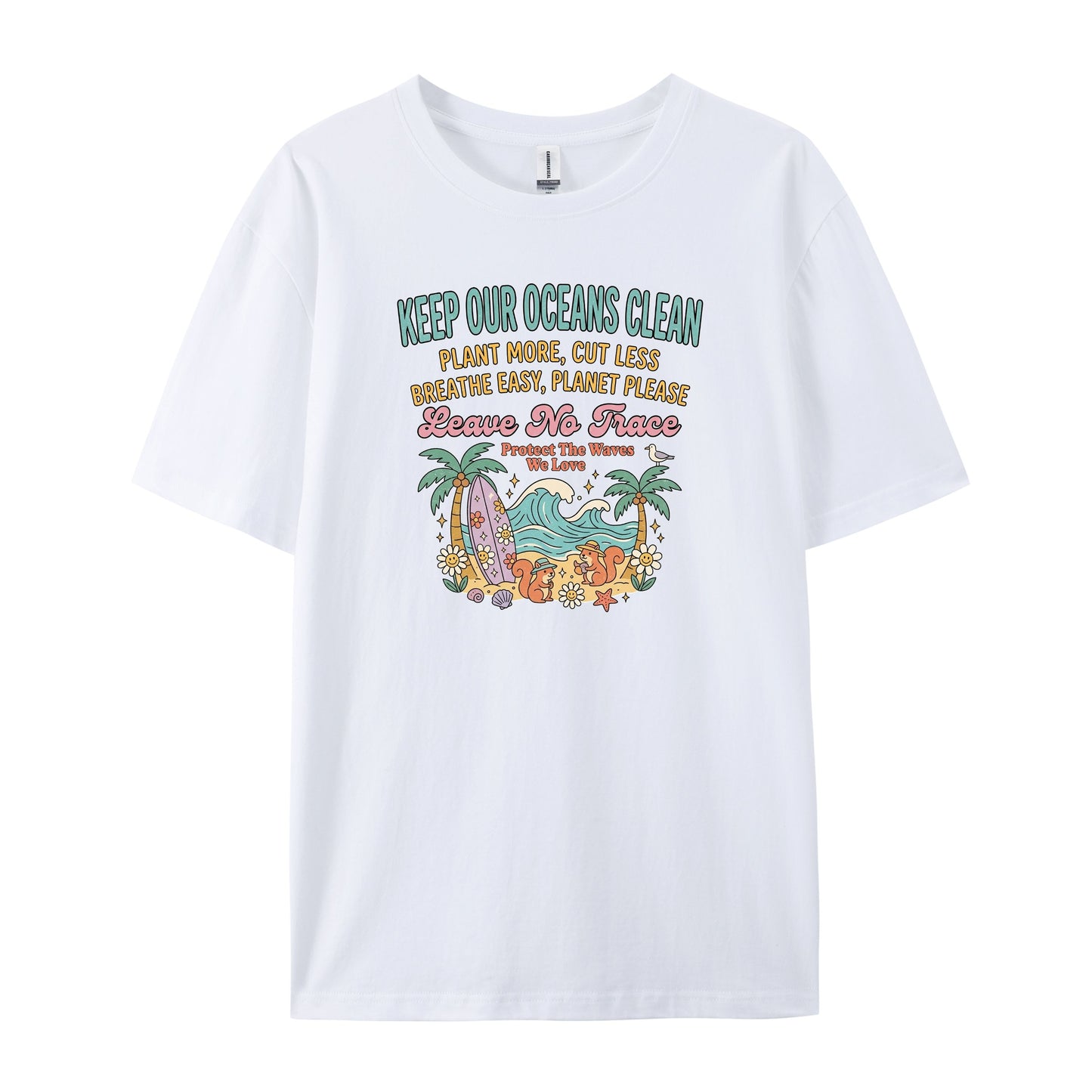 Oceans Retro Beach Surf Cotton T-Shirts