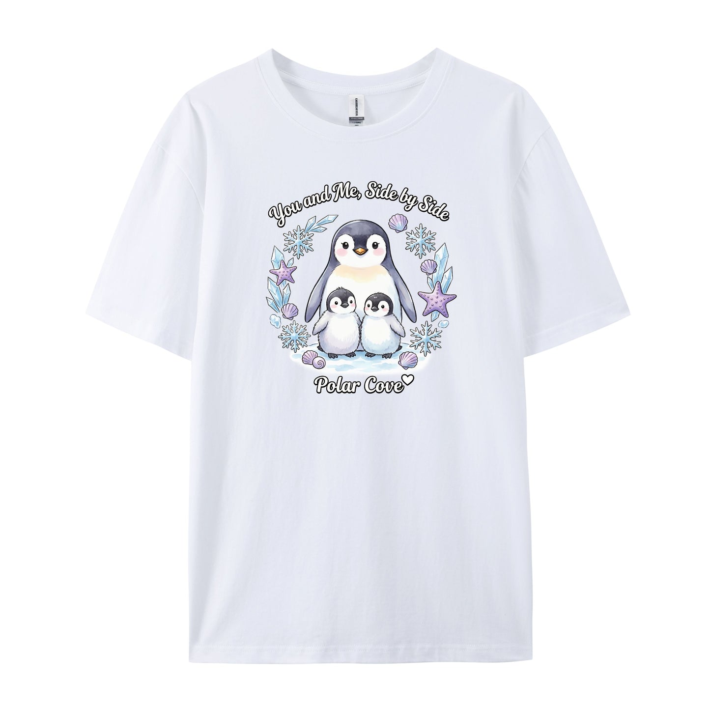 Cute Penguin Family Ice Crystal Wreath T-Shirts