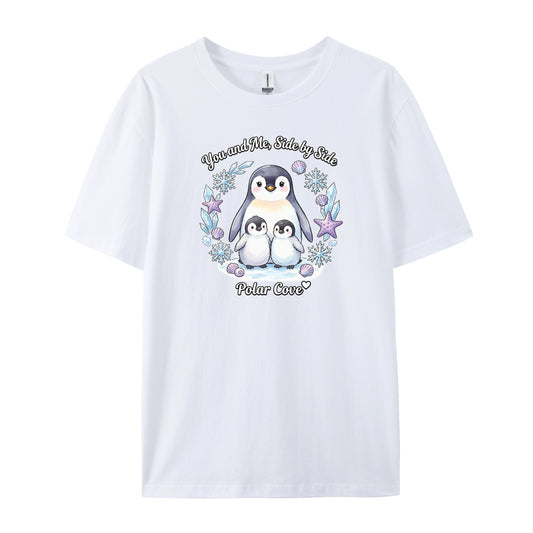 Cute Penguin Family Ice Crystal Wreath T-Shirts