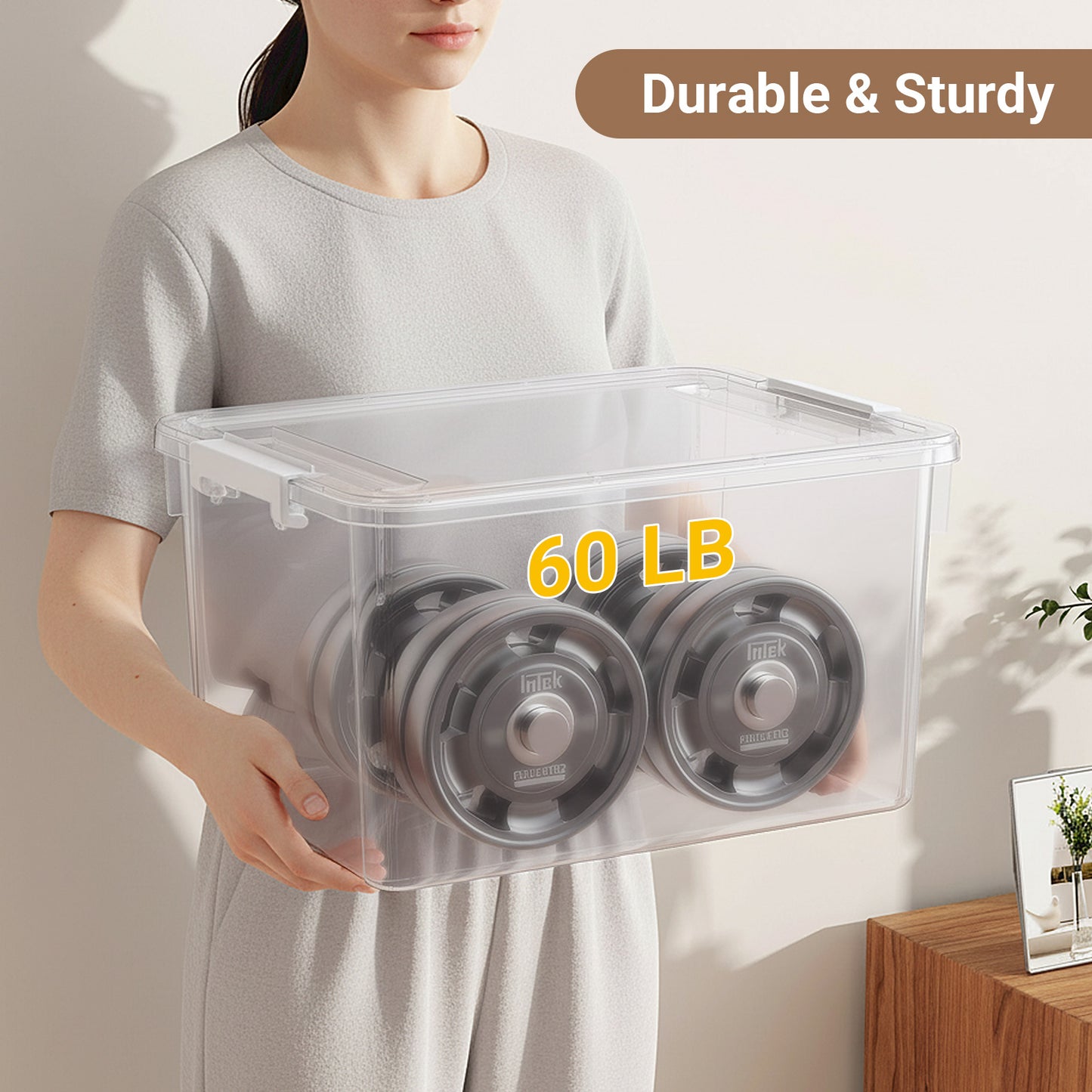 T1 20Qt/40Qt Stackable Storage Box with Lid Tray Craft Box Organizer