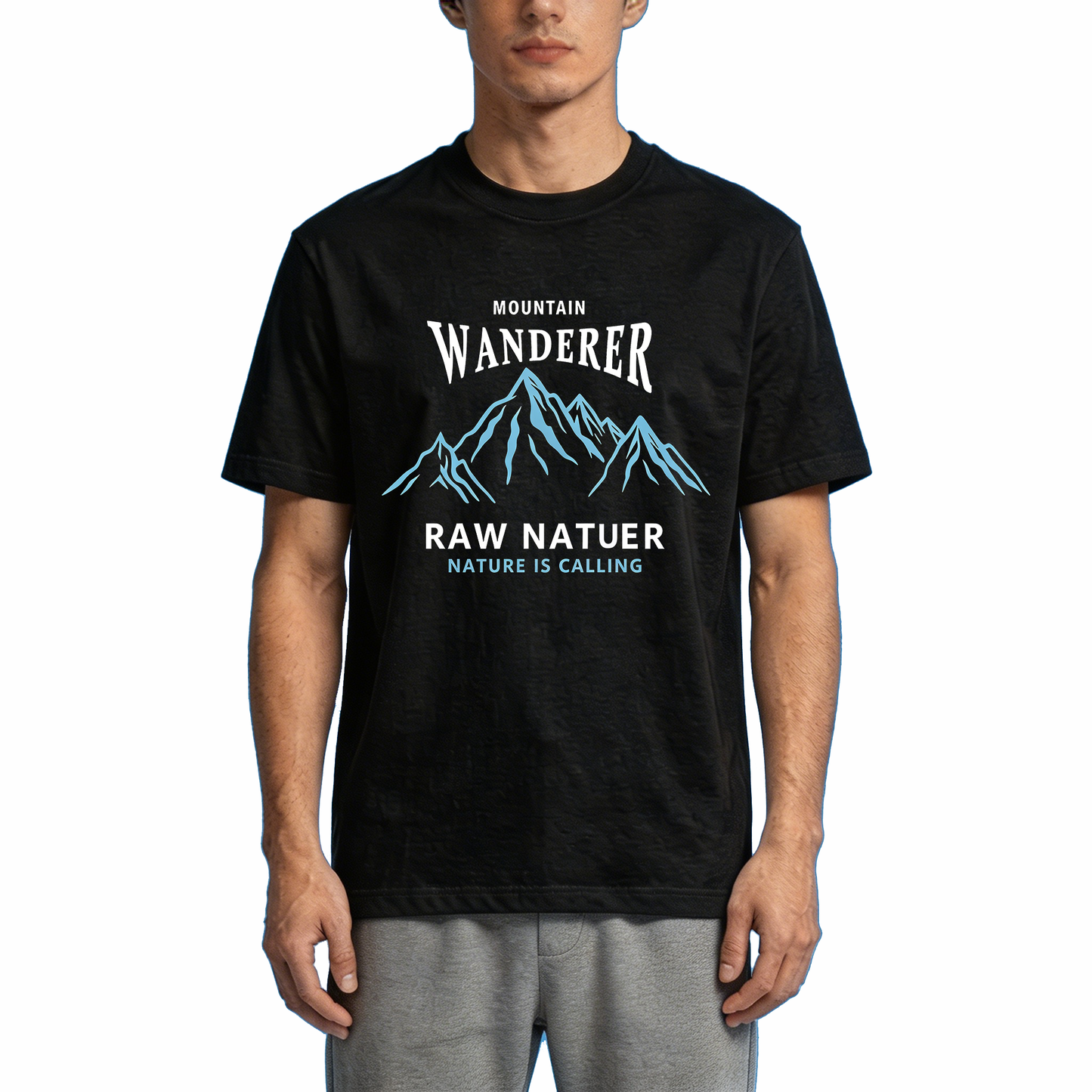 Mountain Print Cotton Hiking T-Shirts