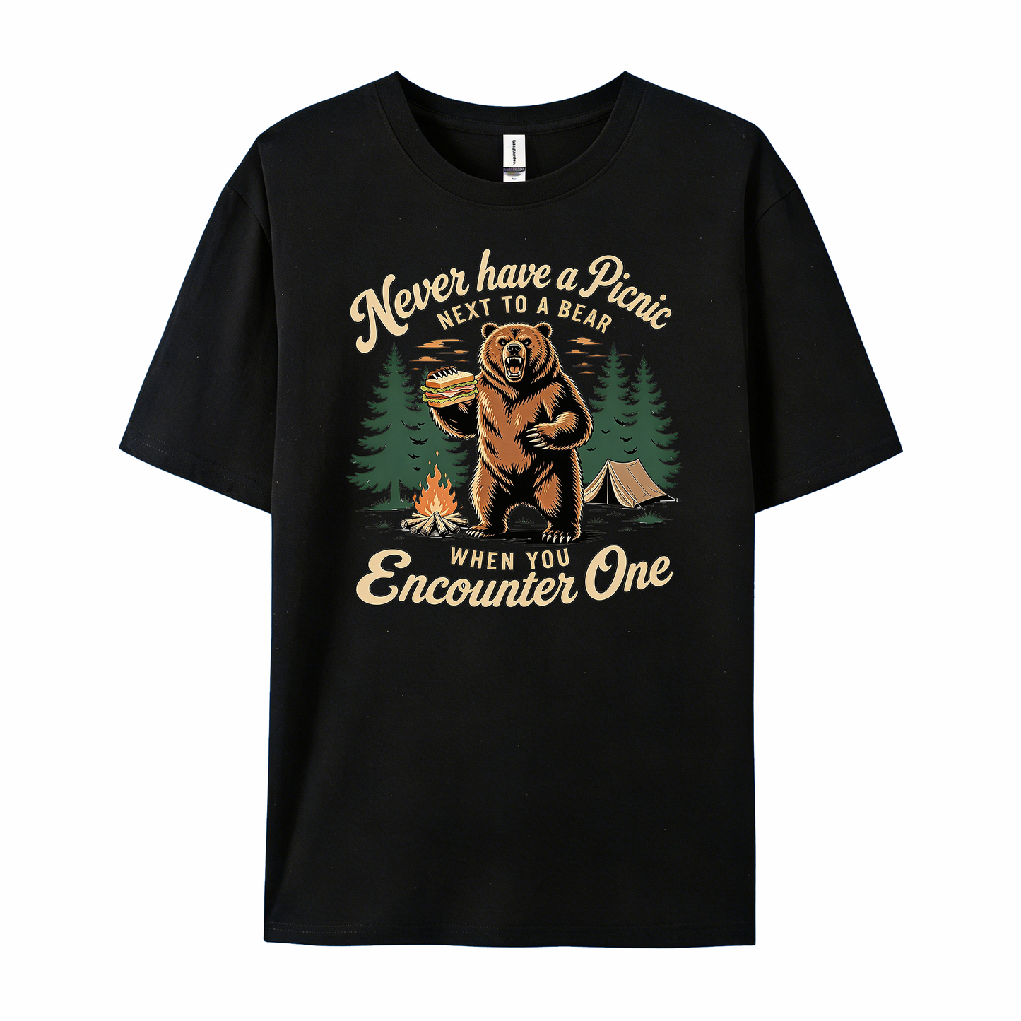 Bear Camping Picnic Warning Hiking T-Shirts