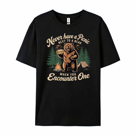Bear Camping Picnic Warning Hiking T-Shirts