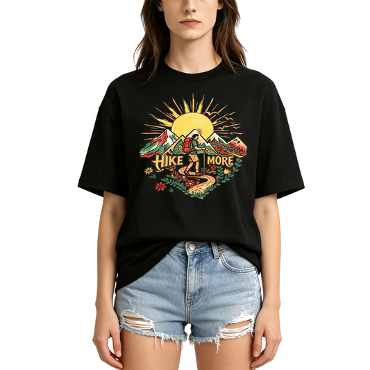 Hike More Flower Prints T-Shirts