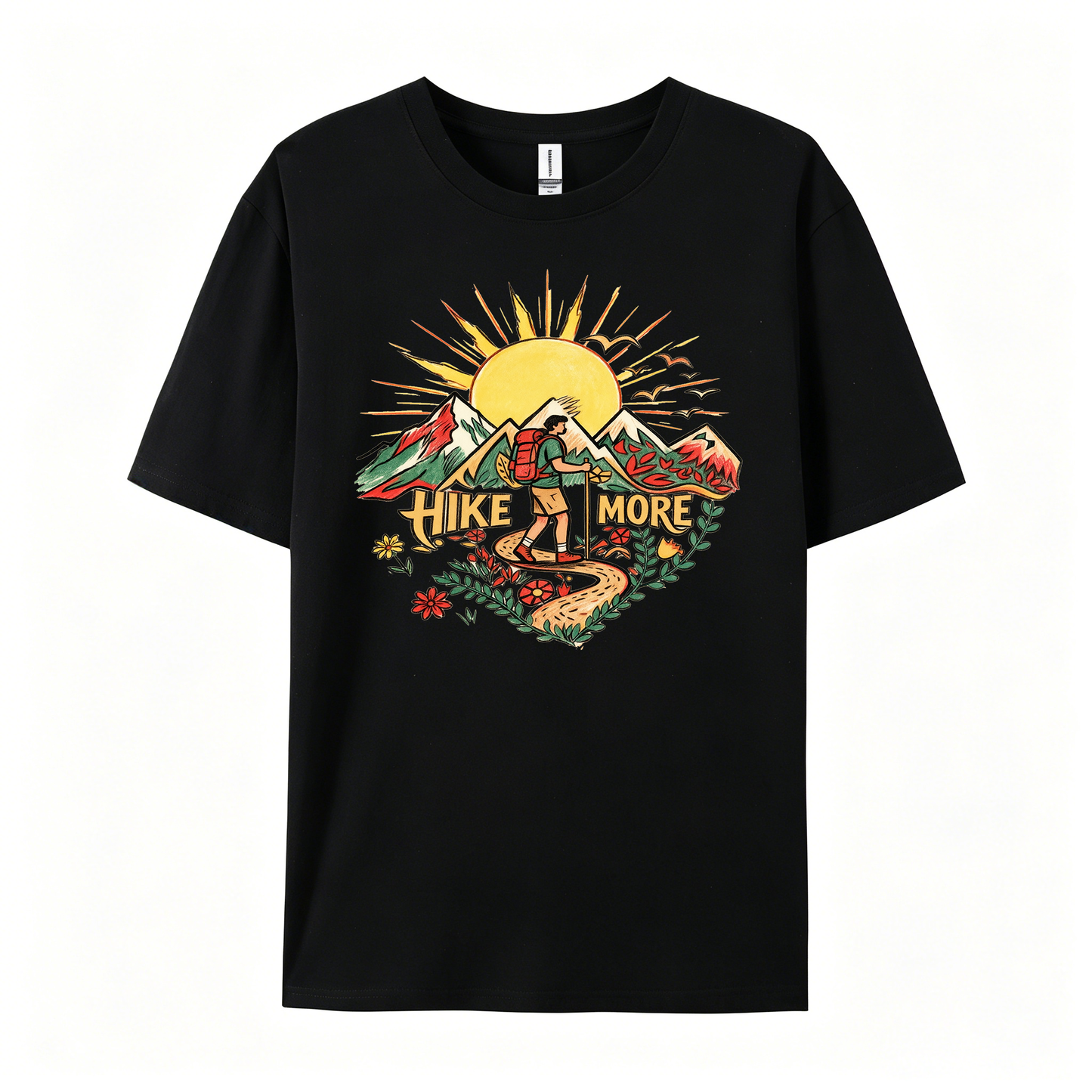 Hike More Flower Prints T-Shirts