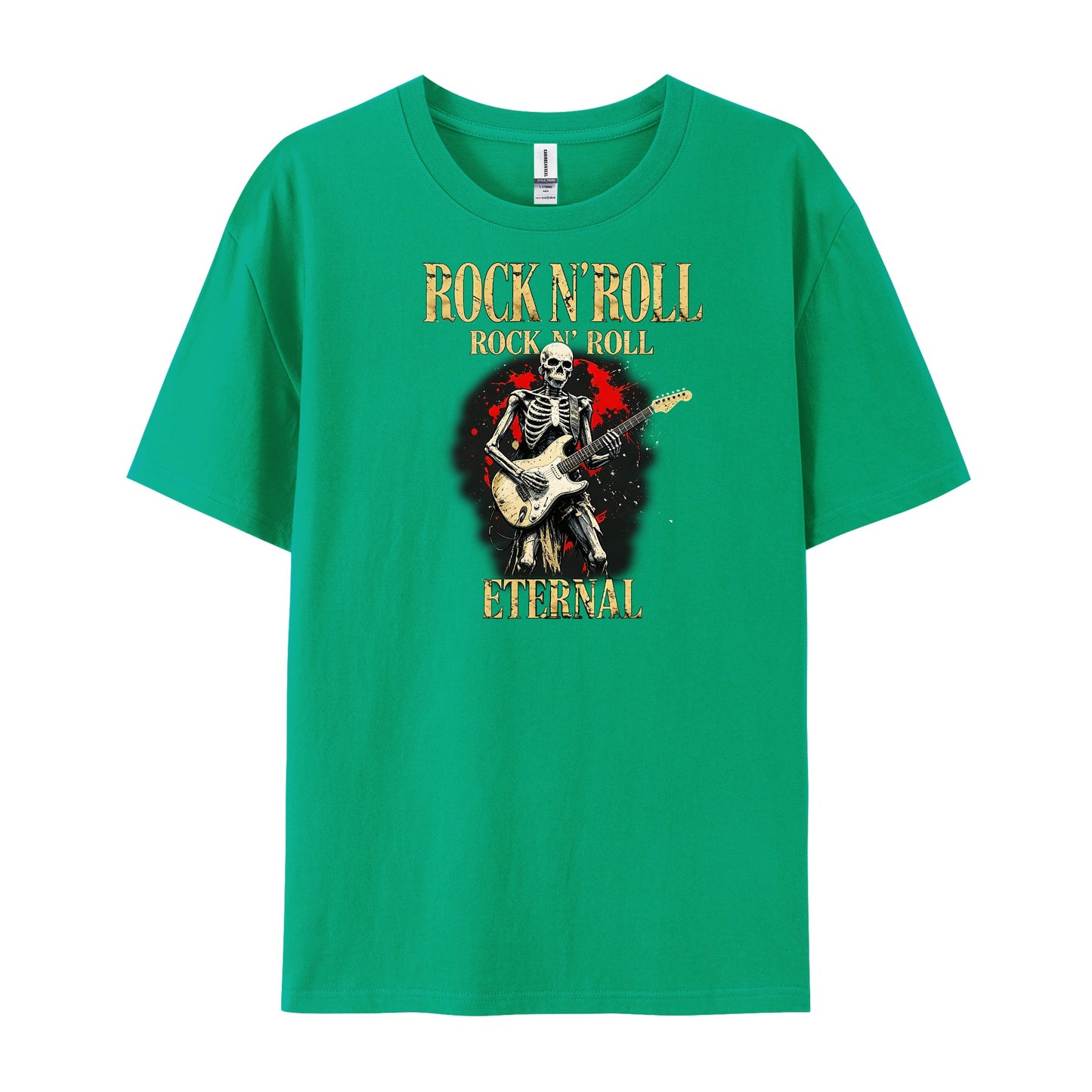 Retro Rock N Roll Skeleton Guitar T-Shirts