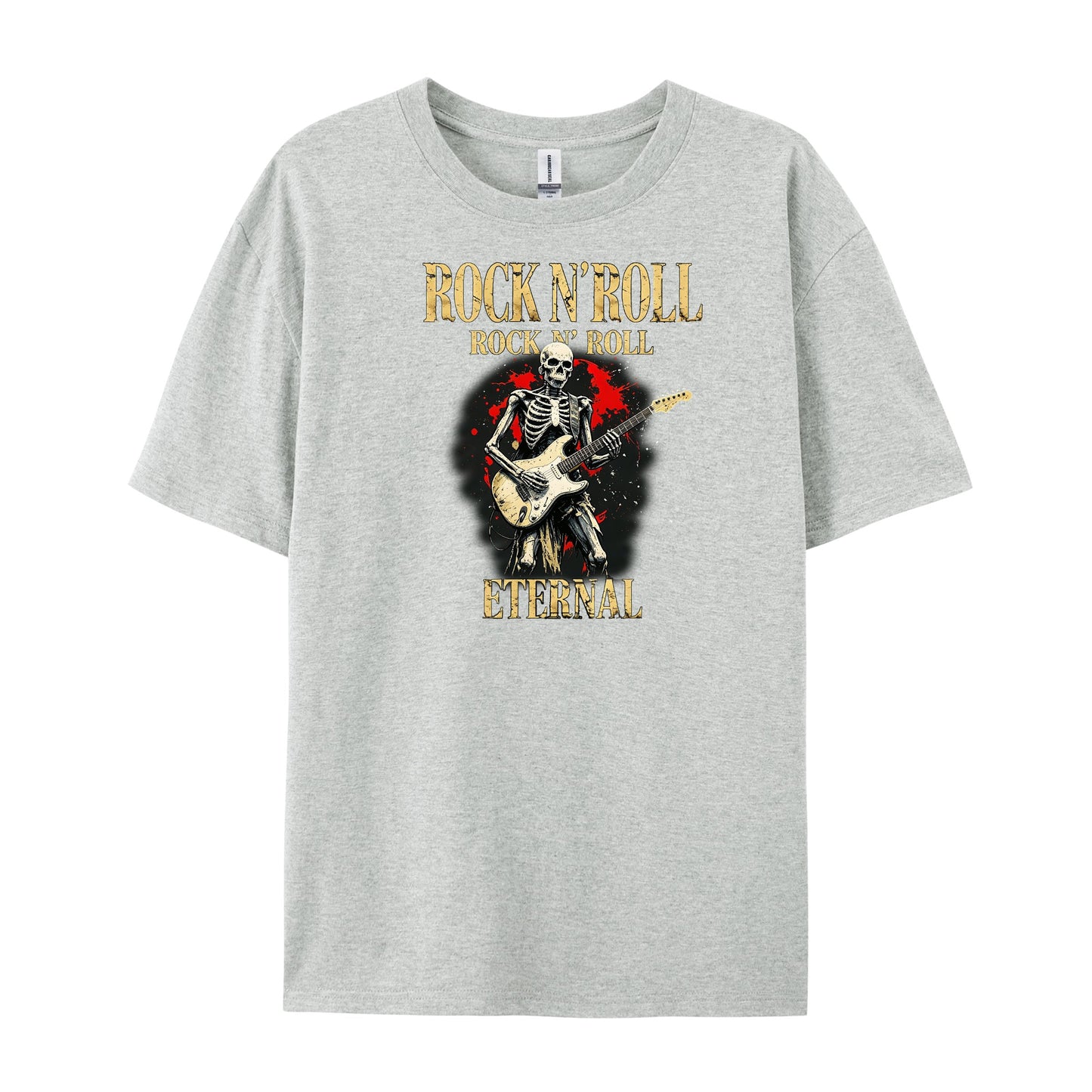 Retro Rock N Roll Skeleton Guitar T-Shirts