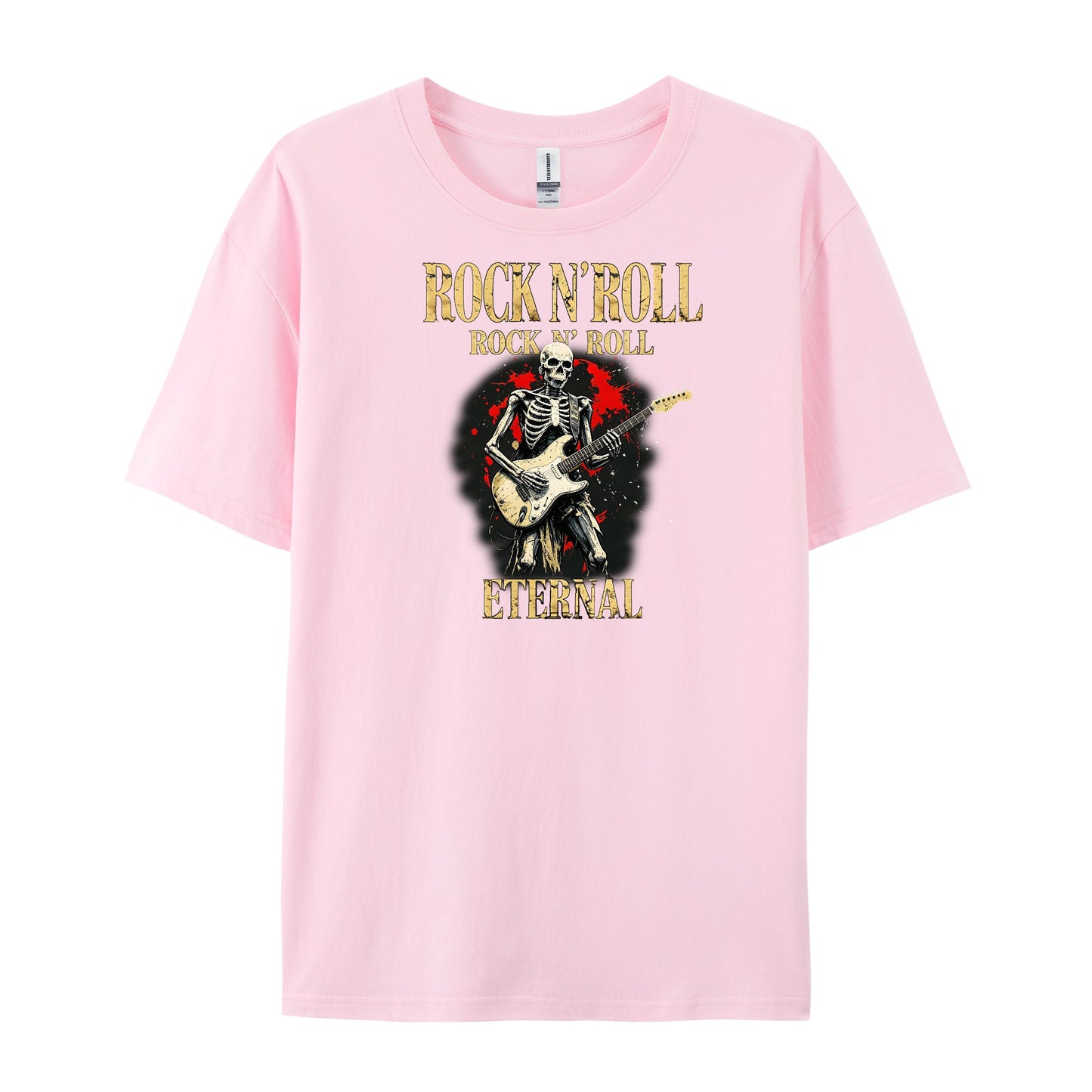 Retro Rock N Roll Skeleton Guitar T-Shirts