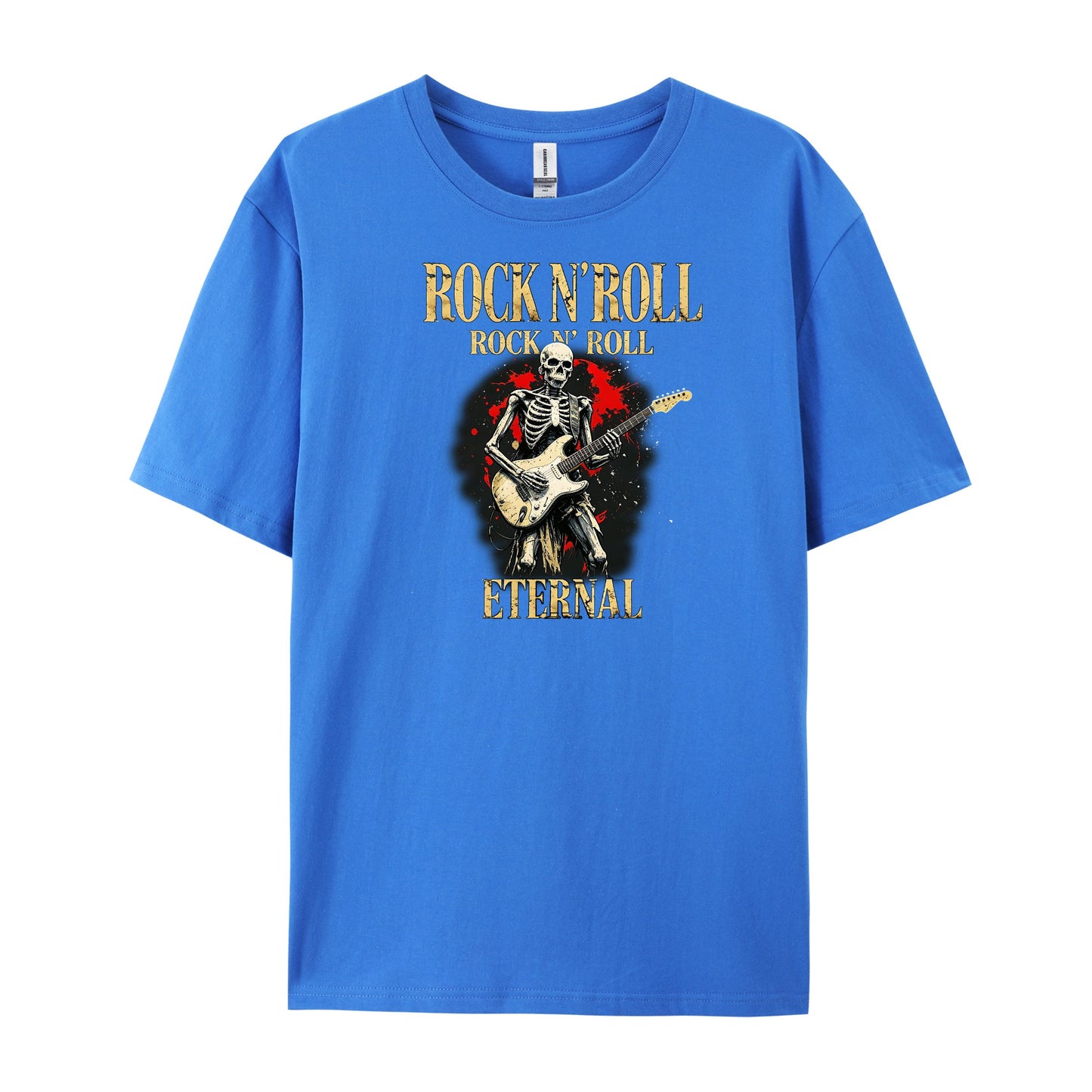 Retro Rock N Roll Skeleton Guitar T-Shirts