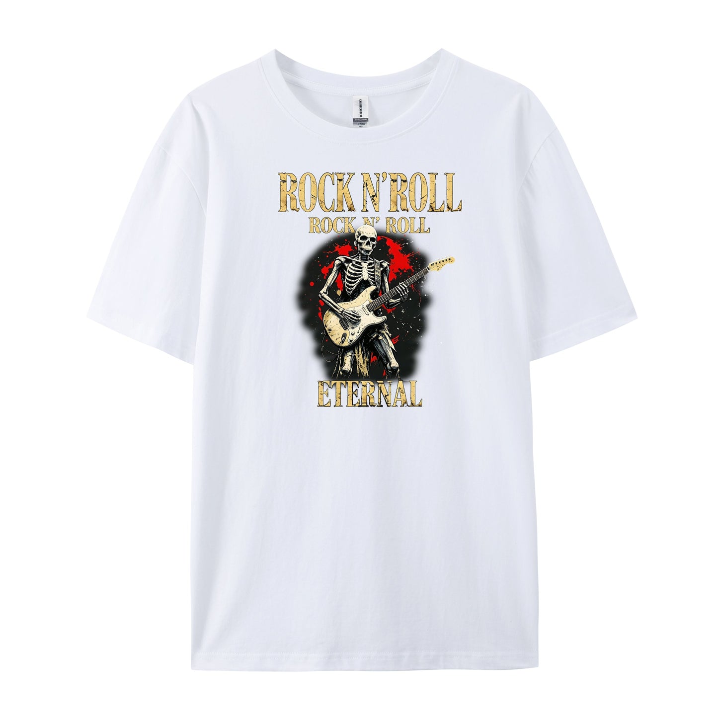 Retro Rock N Roll Skeleton Guitar T-Shirts