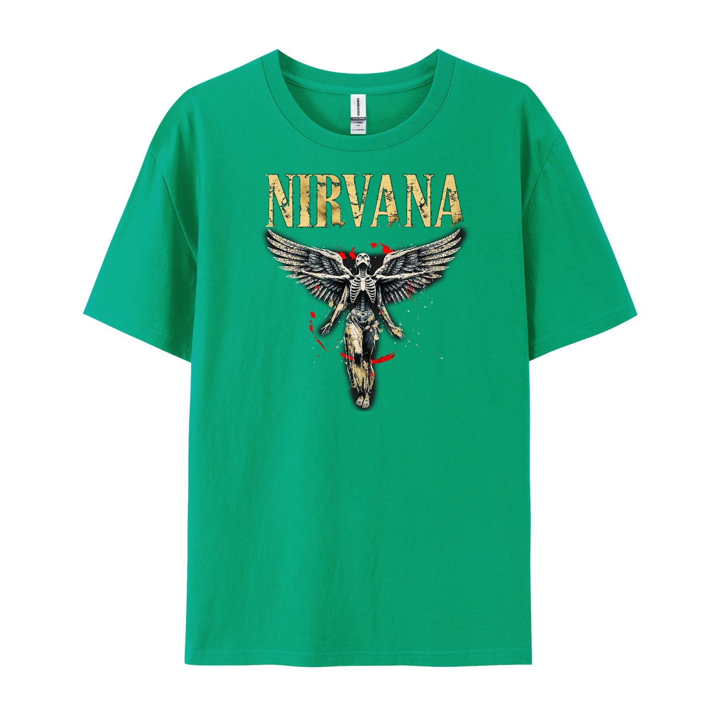 Vintage Nirvana Winged Angel Skeleton Splatter T-Shirts