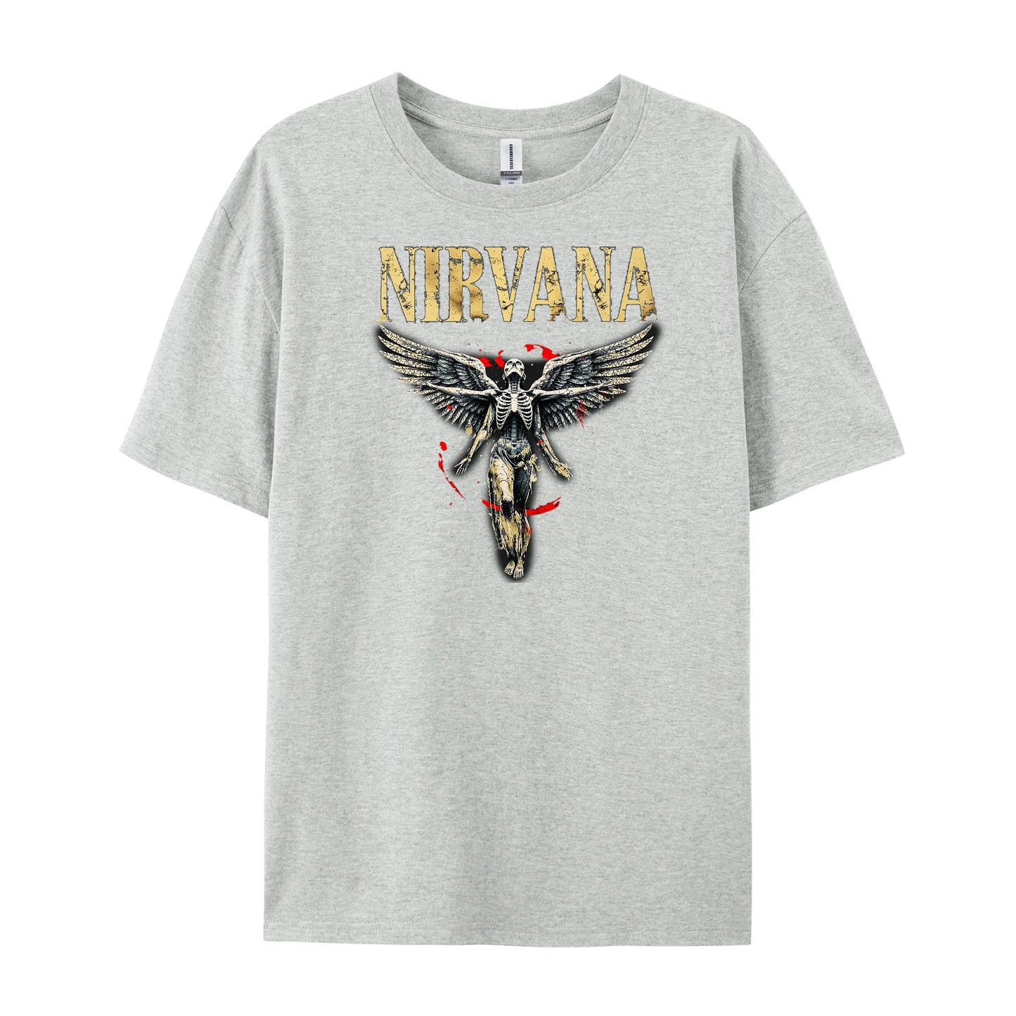 Vintage Nirvana Winged Angel Skeleton Splatter T-Shirts