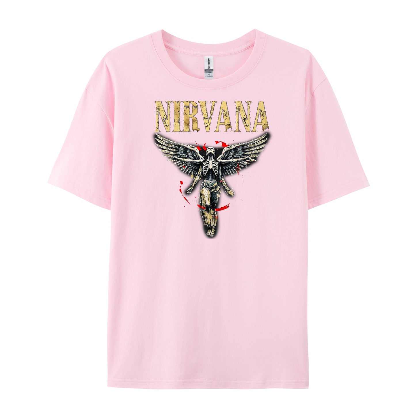 Vintage Nirvana Winged Angel Skeleton Splatter T-Shirts