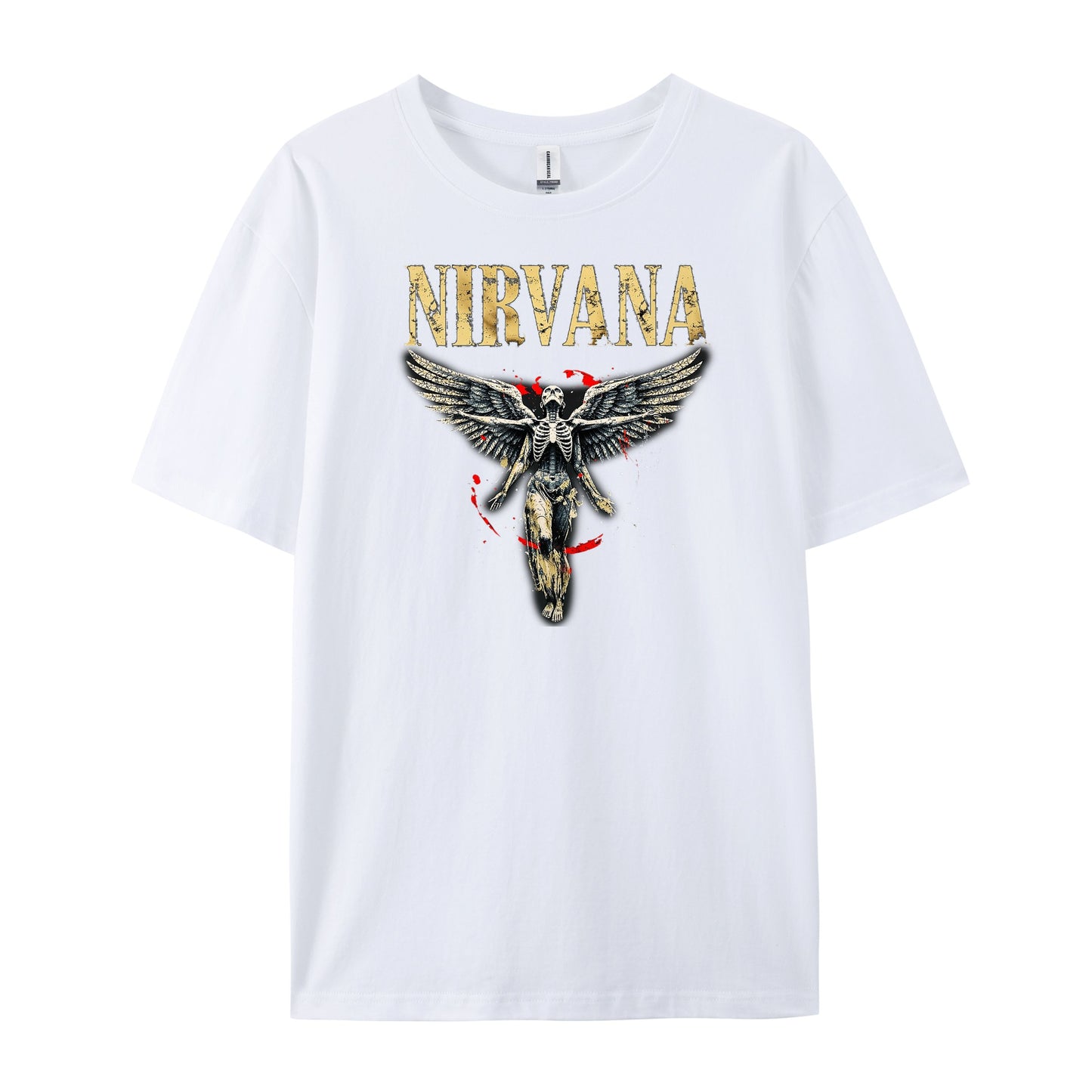 Vintage Nirvana Winged Angel Skeleton Splatter T-Shirts
