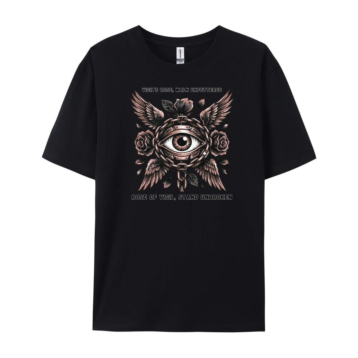 Vintage Tattoo Eye Rose Wing Print T-Shirts
