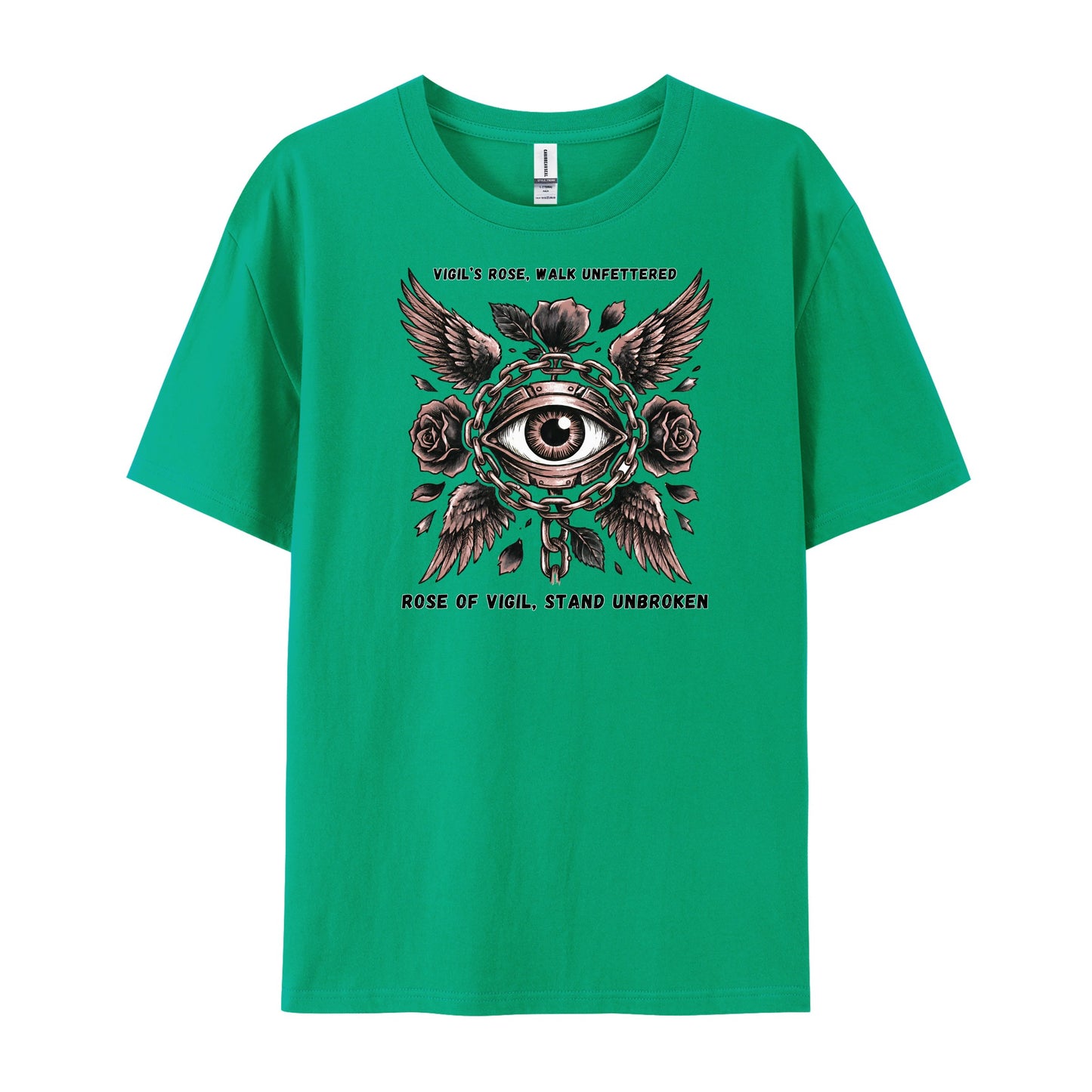 Vintage Tattoo Eye Rose Wing Print T-Shirts