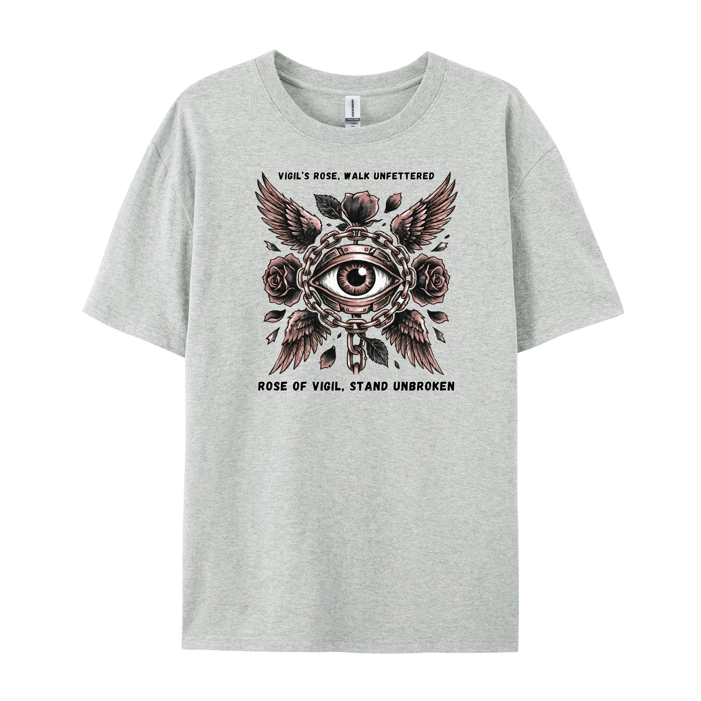 Vintage Tattoo Eye Rose Wing Print T-Shirts