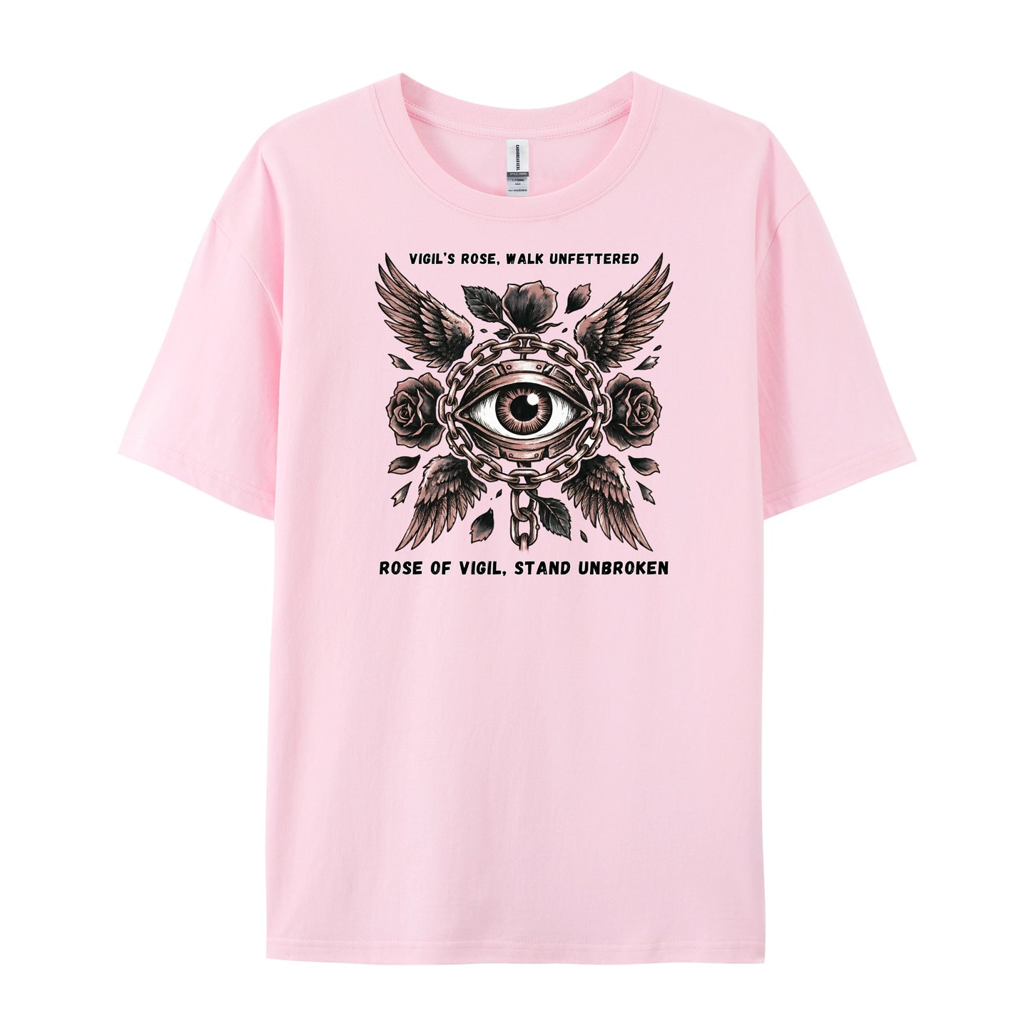 Vintage Tattoo Eye Rose Wing Print T-Shirts