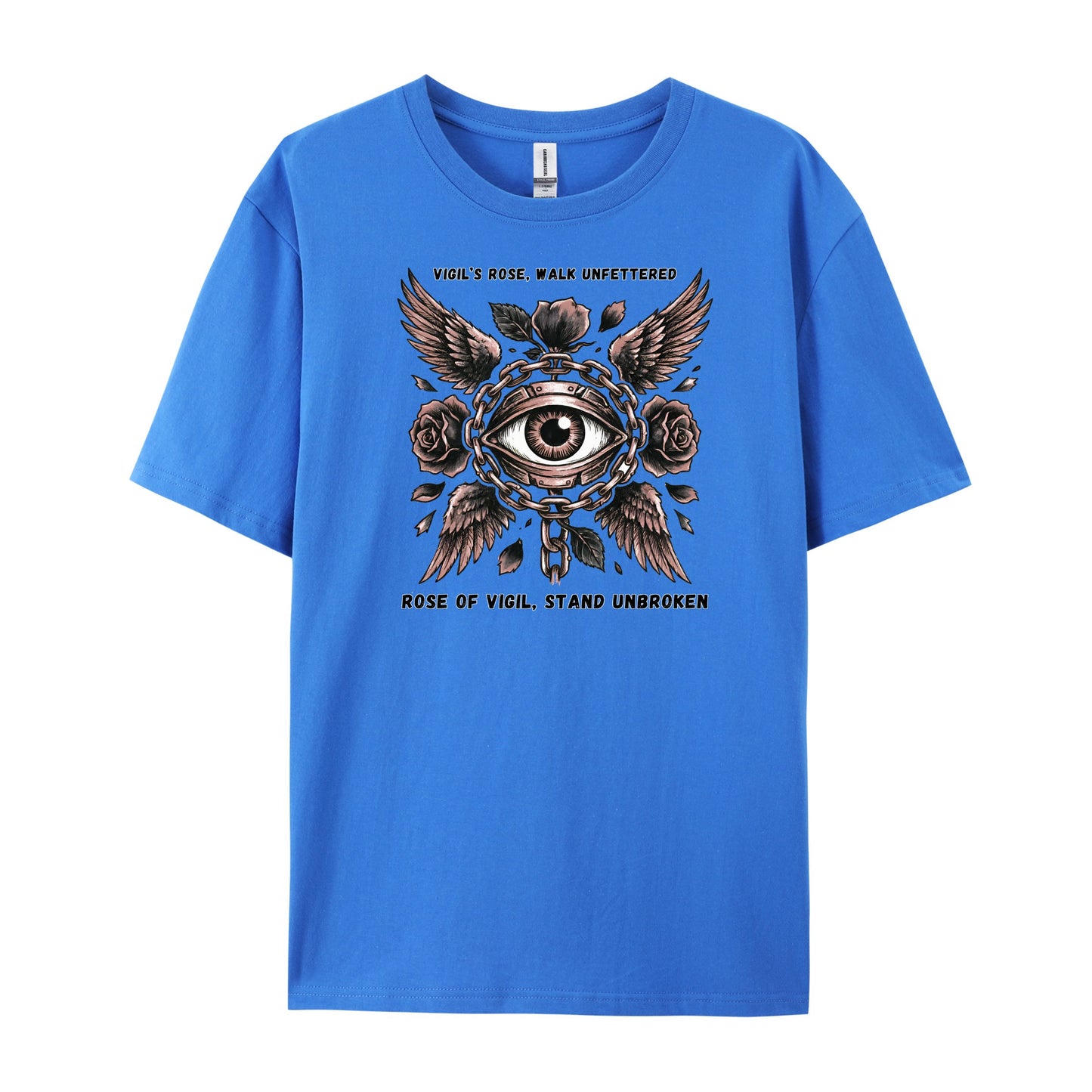 Vintage Tattoo Eye Rose Wing Print T-Shirts