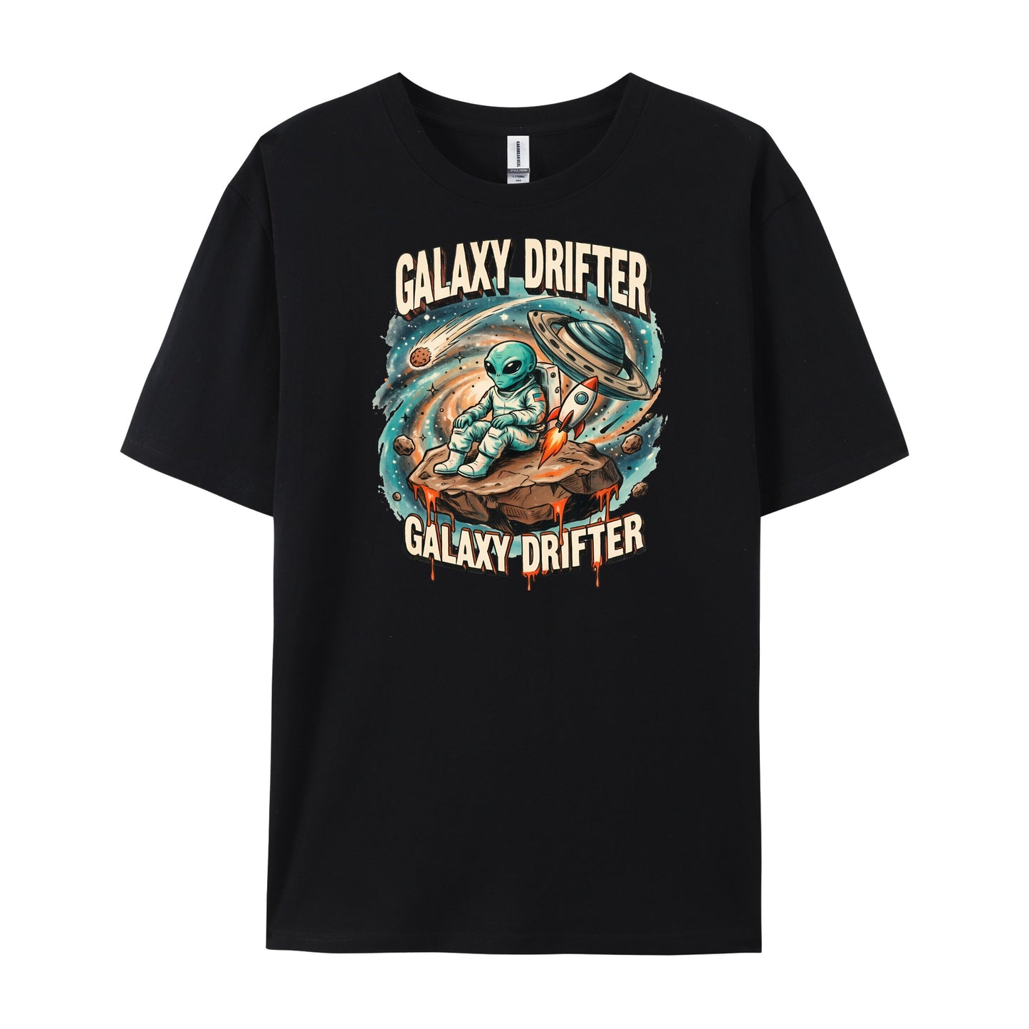 Retro Cartoon Galaxy Alien Print T-Shirts