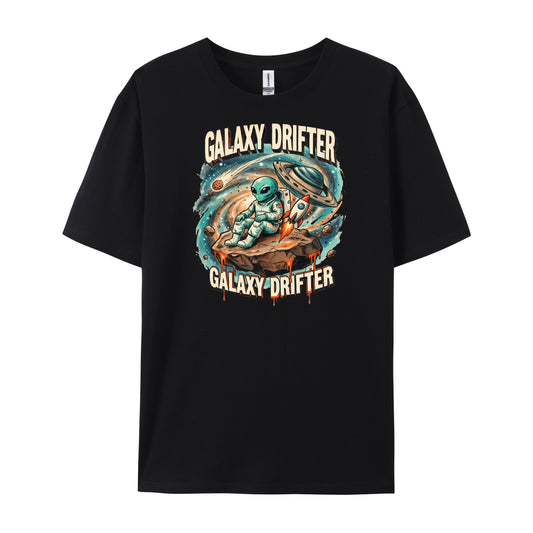 Retro Cartoon Galaxy Alien Print T-Shirts