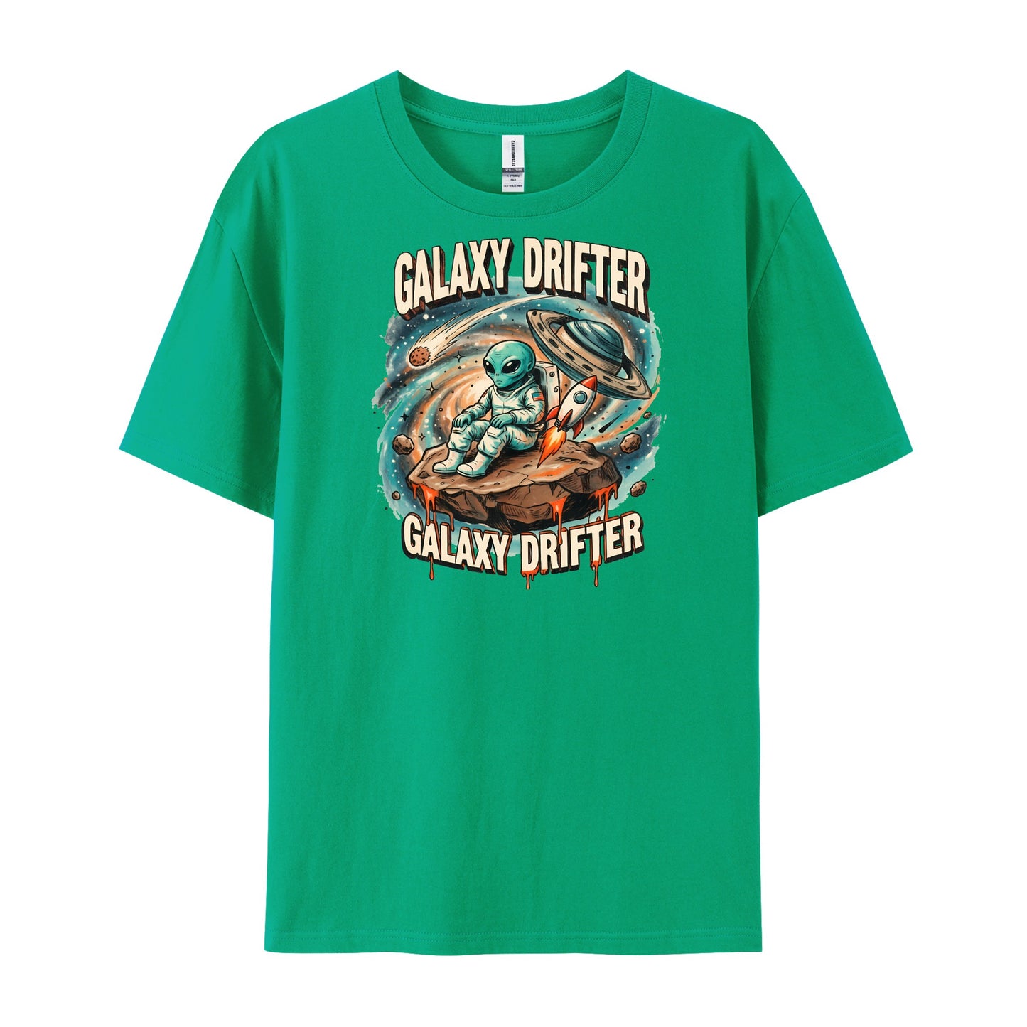 Retro Cartoon Galaxy Alien Print T-Shirts