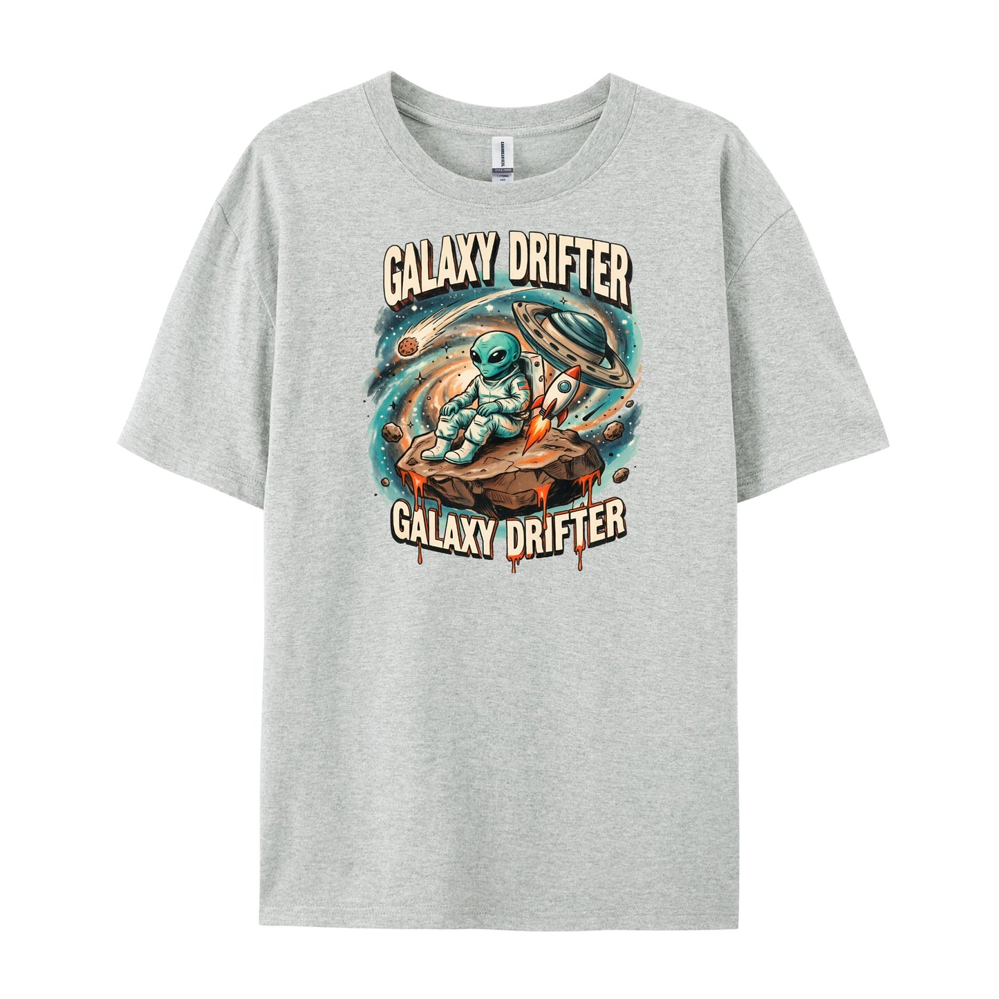 Retro Cartoon Galaxy Alien Print T-Shirts