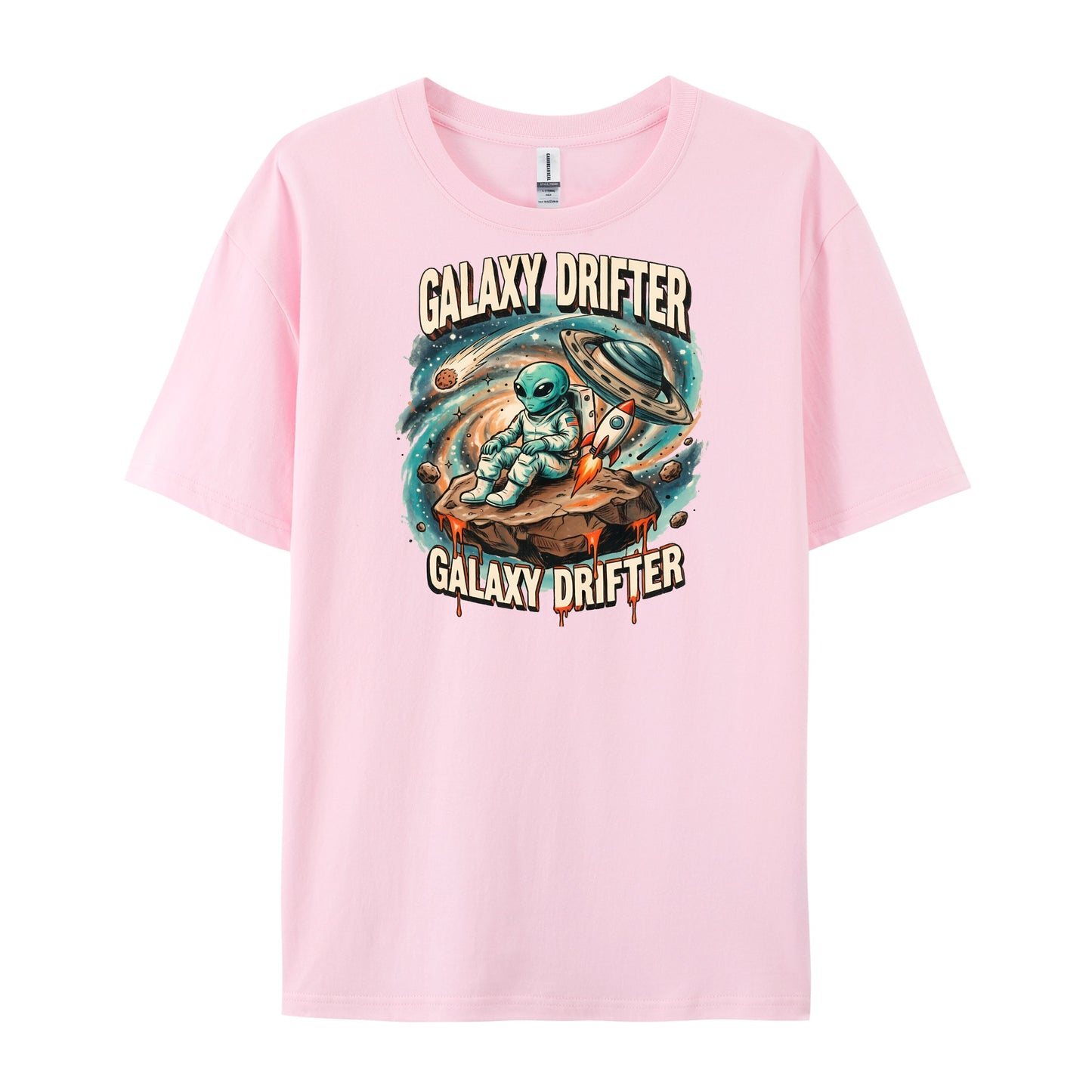 Retro Cartoon Galaxy Alien Print T-Shirts