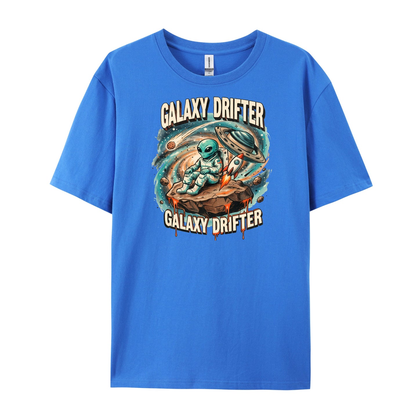 Retro Cartoon Galaxy Alien Print T-Shirts